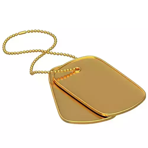 Gold Dog Tags 3D model