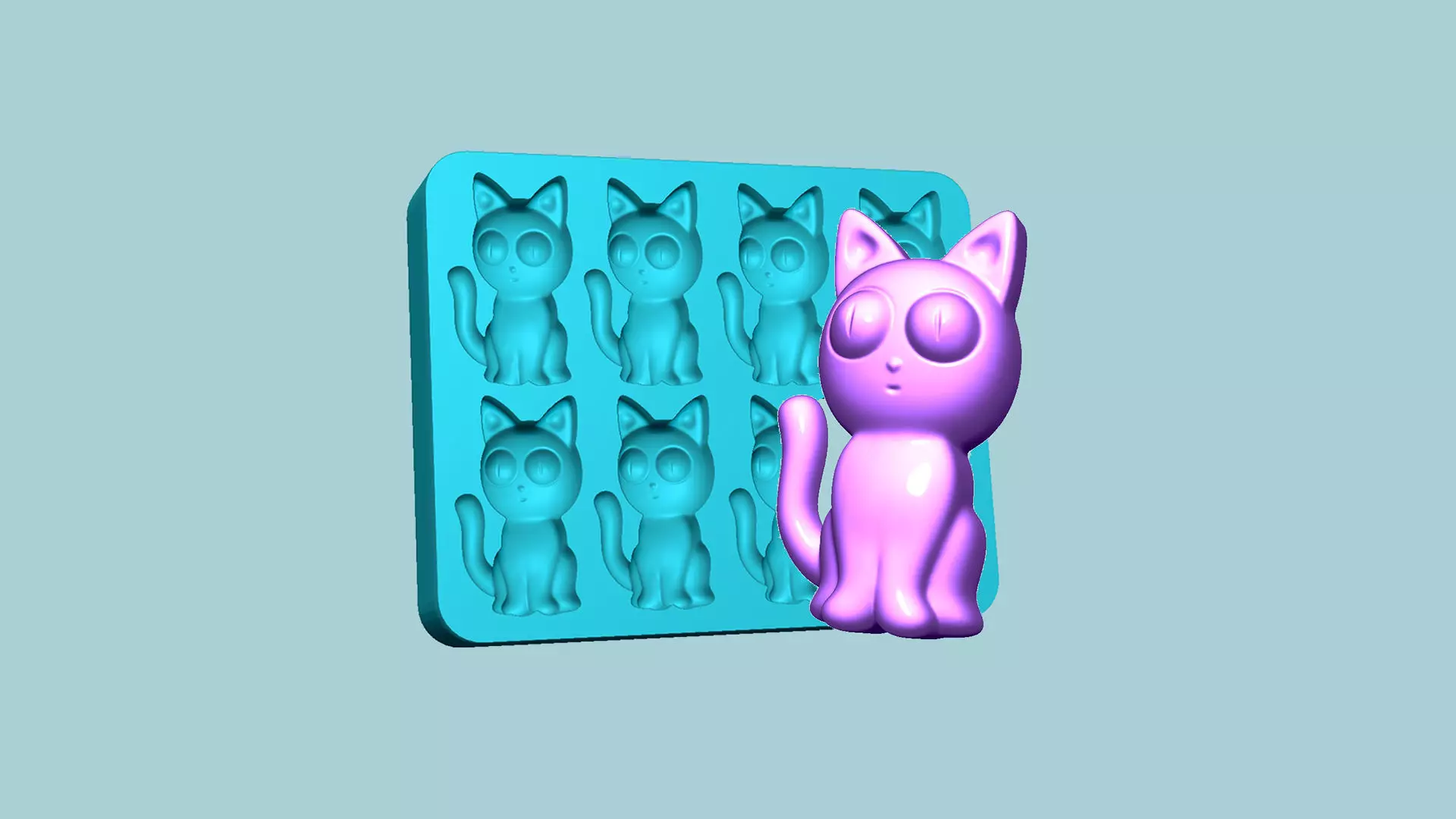 Jelly Candy Molding Cat - Gummy Mould 3D print model