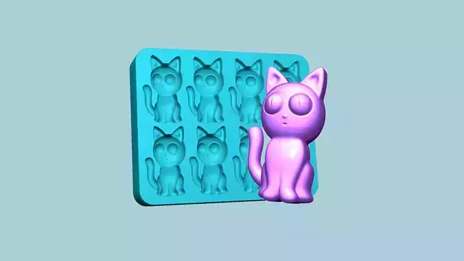 Jelly Candy Molding Cat - Gummy Mould 3D print model