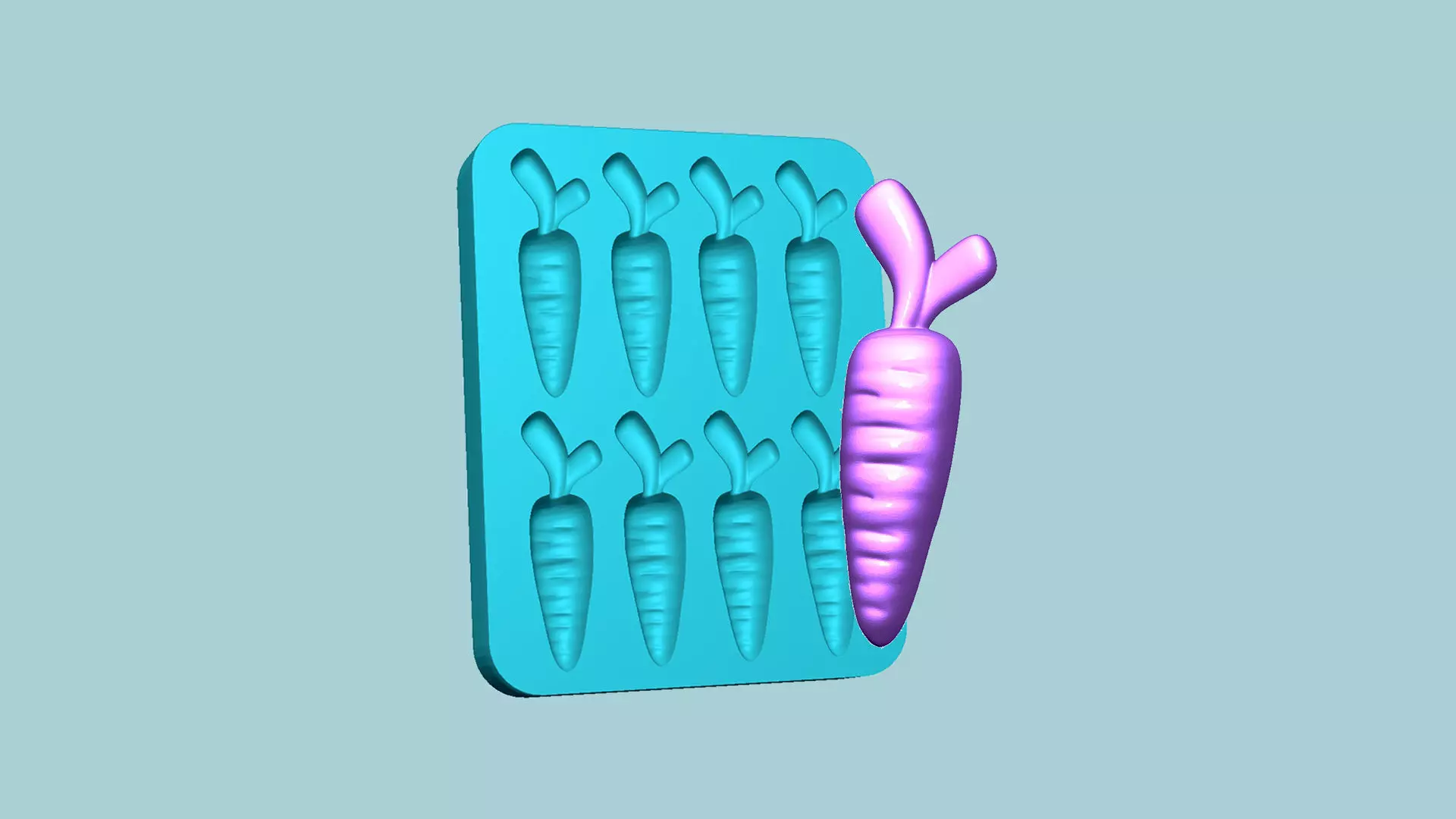 Jelly Candy Molding Carrot - Gummy Mould 3D print model_0