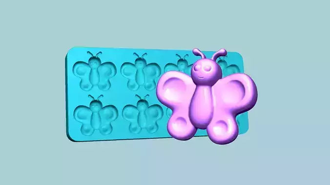Jelly Candy Molding Butterfly - Gummy Mould 3D print model