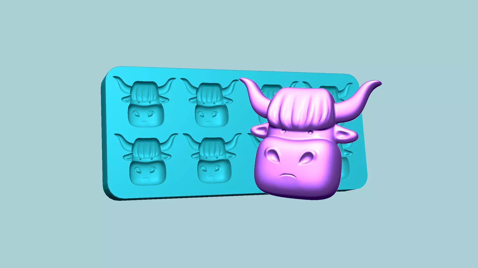 Jelly Candy Molding Bison - Gummy Mould 3D print model