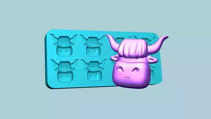 Jelly Candy Molding Bison - Gummy Mould 3D print model