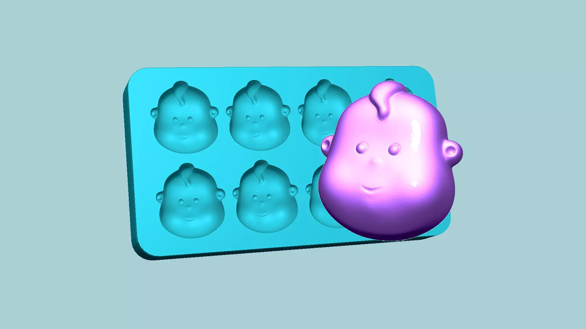 Jelly Candy Molding Baby Face - Gummy Mould 3D print model