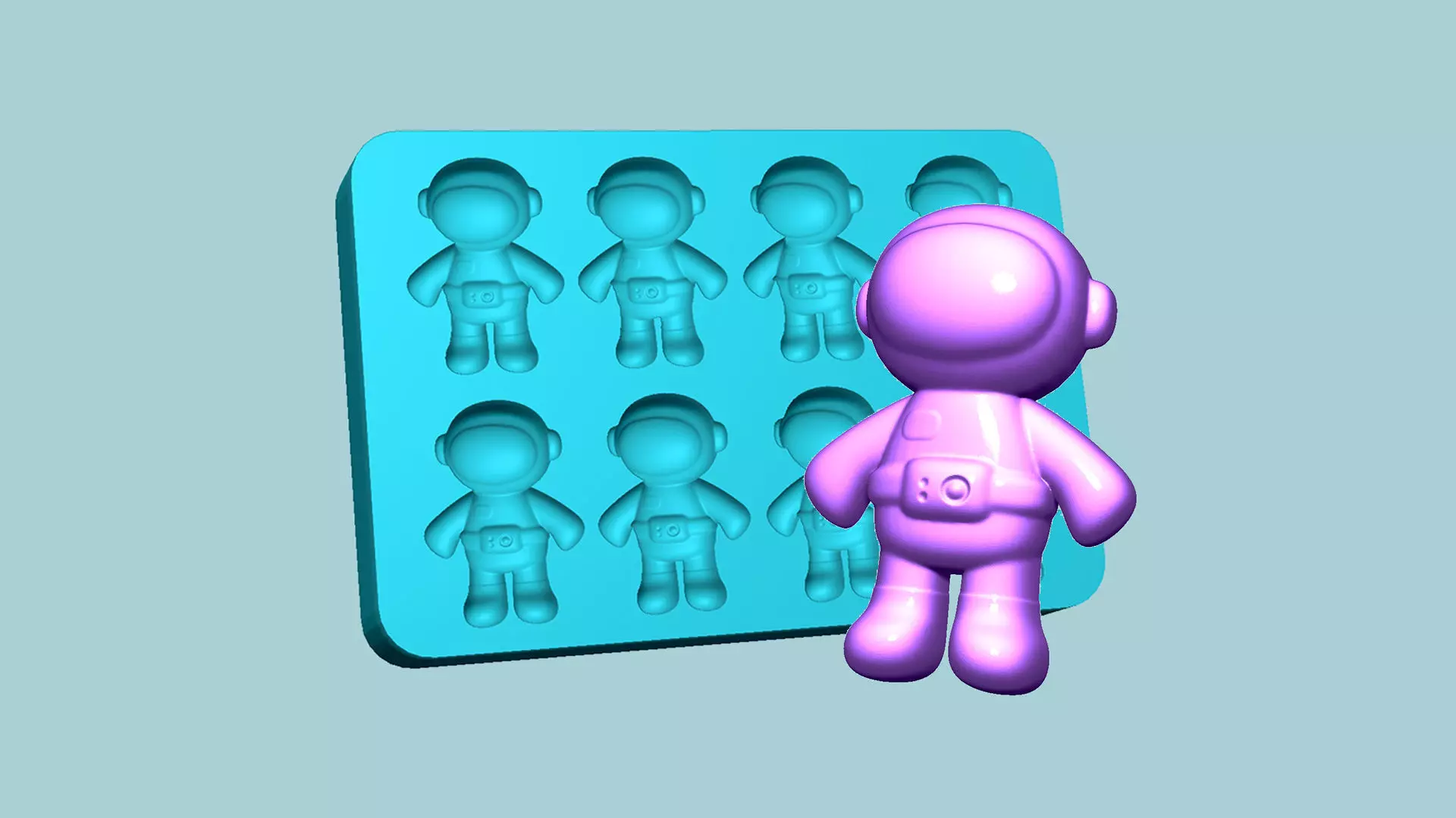 Jelly Candy Molding Astronaut - Gummy Mould 3D print model_0