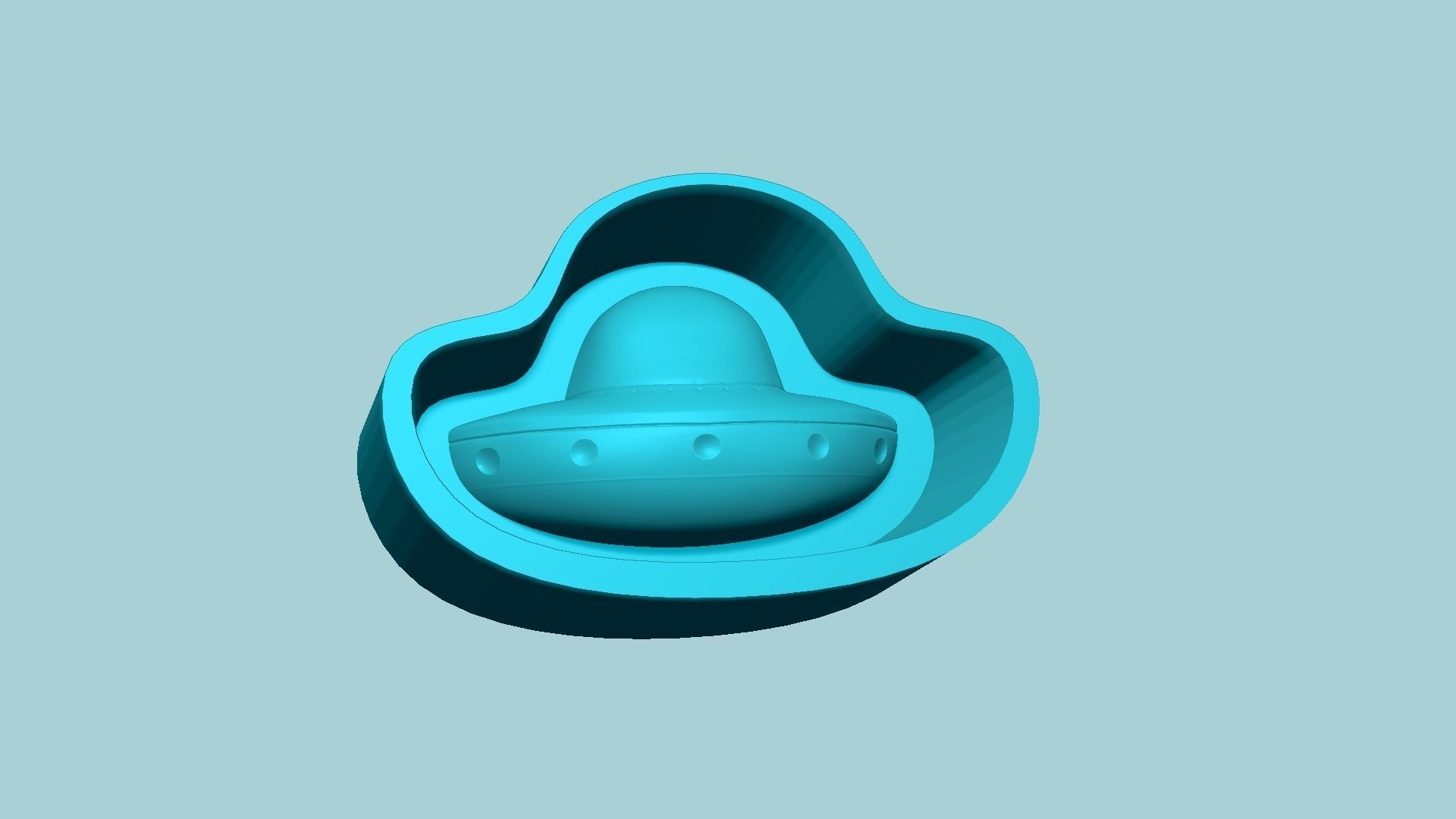 Jelly Candy Molding Alien UFO - Gummy Mould 3D print model_5