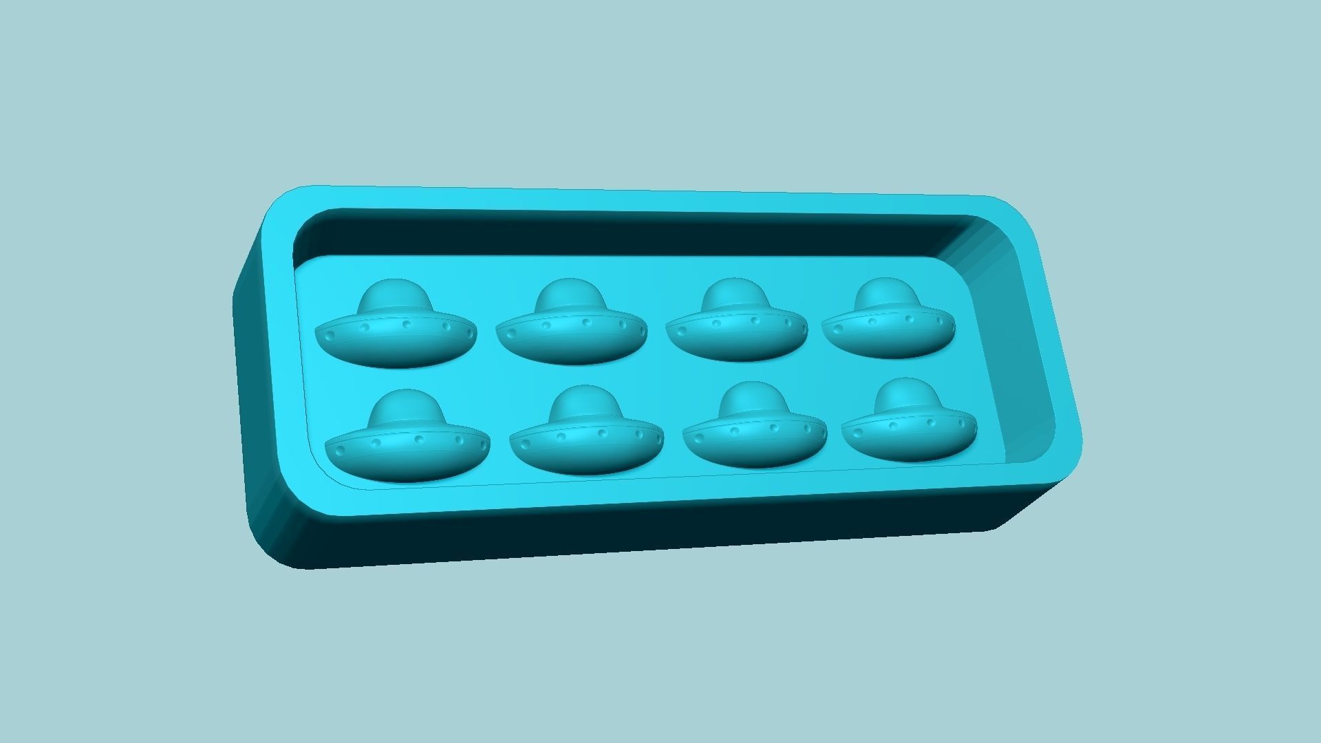 Jelly Candy Molding Alien UFO - Gummy Mould 3D print model_7