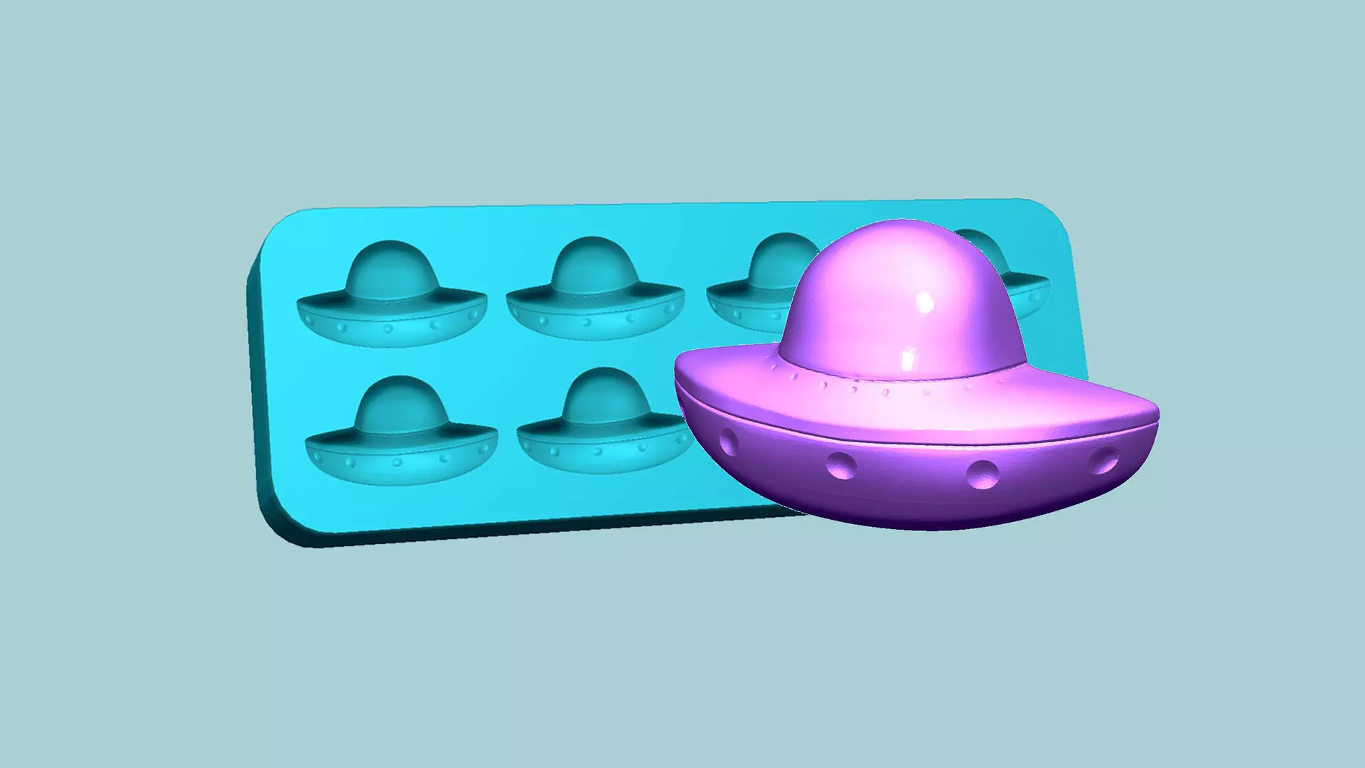 Jelly Candy Molding Alien UFO - Gummy Mould 3D print model_0