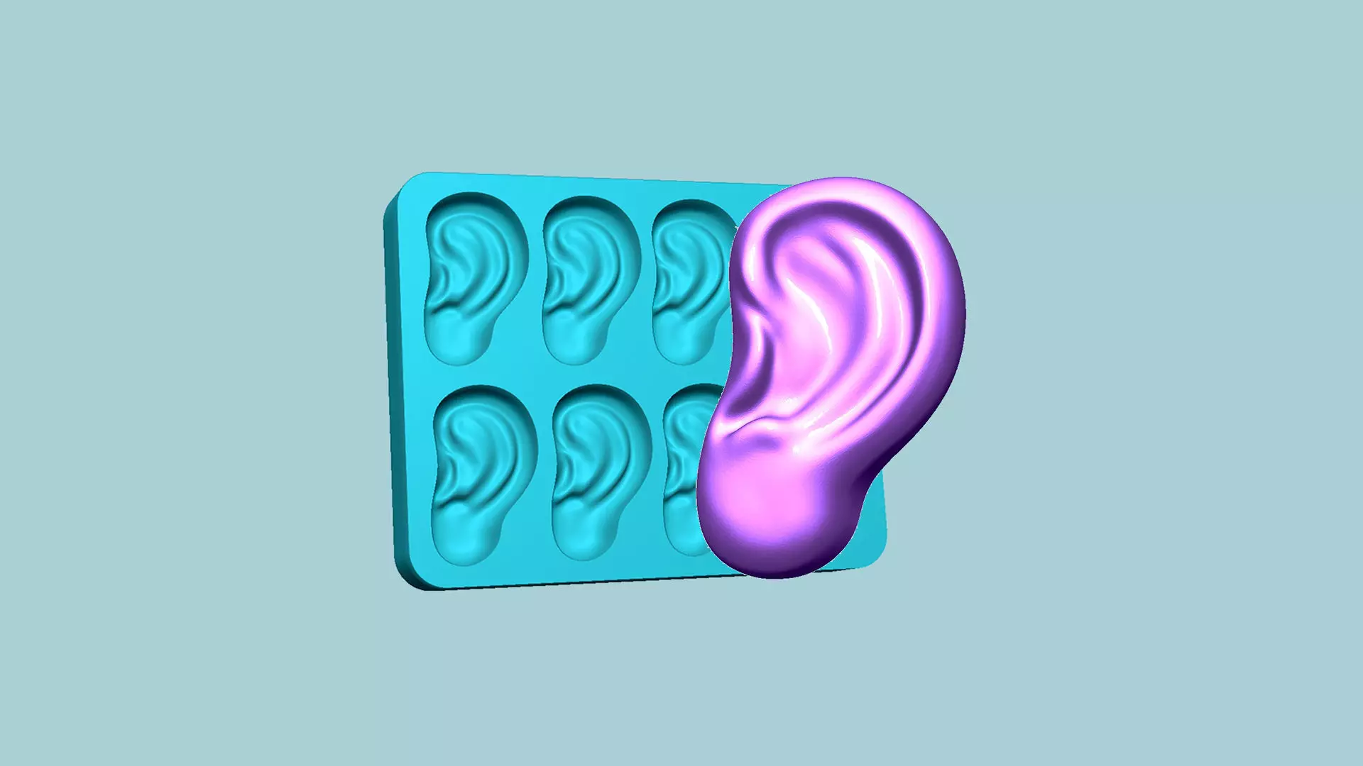 Jelly Candy Molding Ear - Gummy Mould 3D print model_0