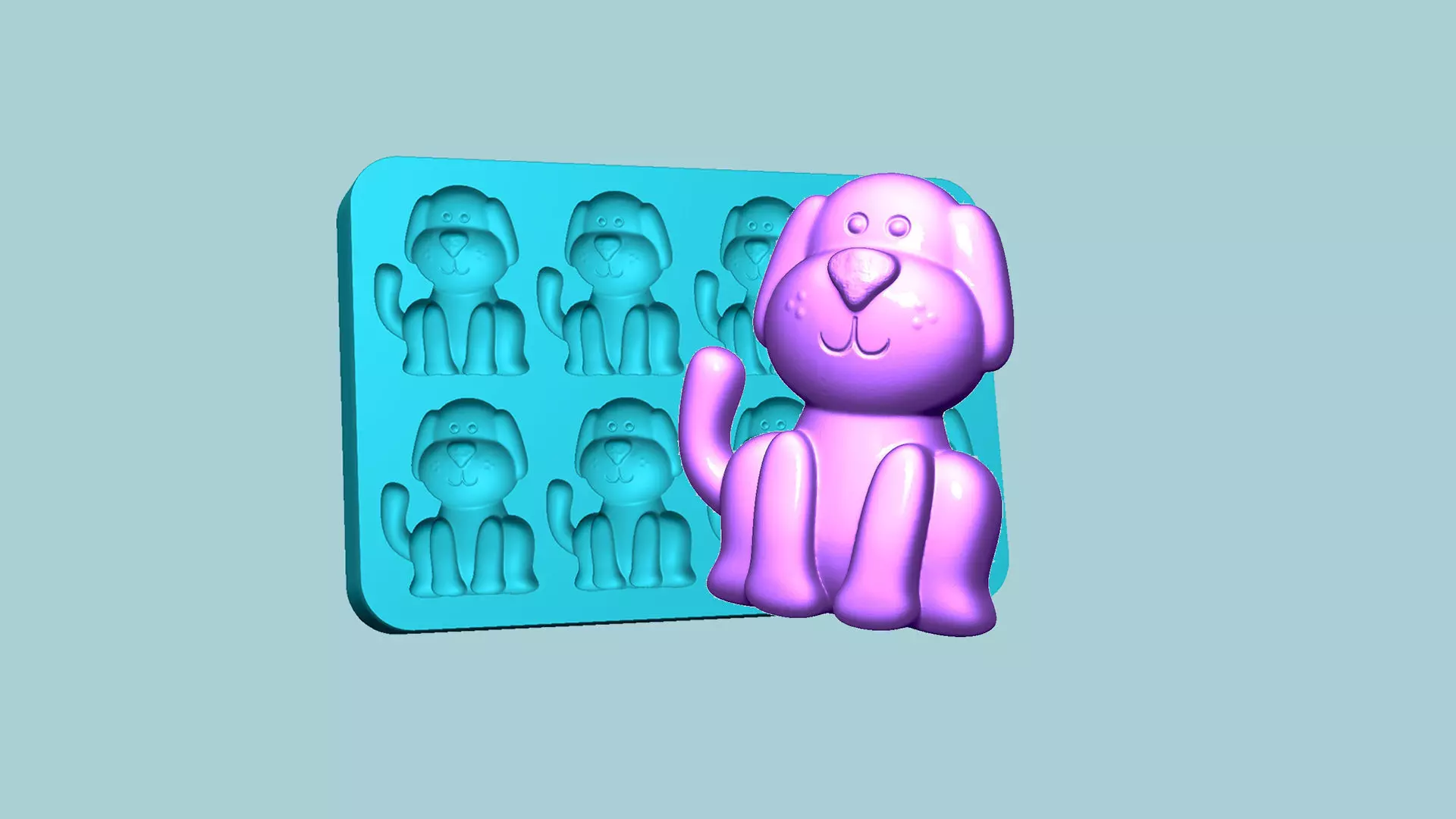 Jelly Candy Molding Dog - Gummy Mould 3D print model