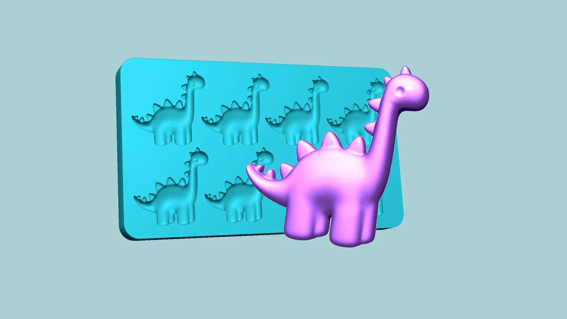 Jelly Candy Molding Dinosaur - Gummy Mould 3D print model_0