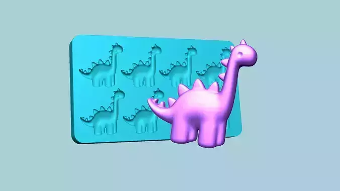 Jelly Candy Molding Dinosaur - Gummy Mould 3D print model Jelly Candy Molding Dinosaur - Gummy Mould 3D print model