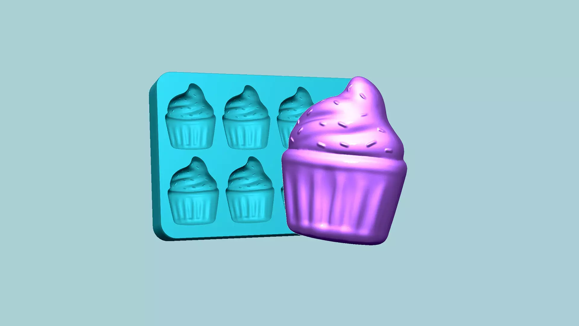 Jelly Candy Molding Cupcake - Gummy Mould 3D print model