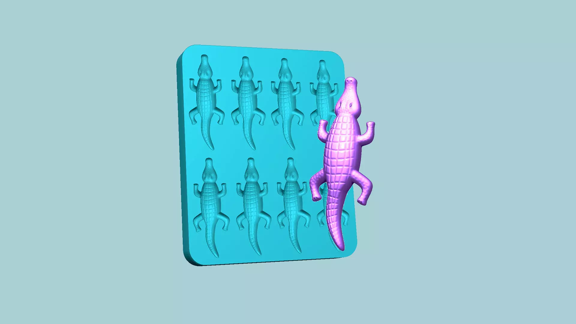 Jelly Candy Molding Crocodile - Gummy Mould 3D print model