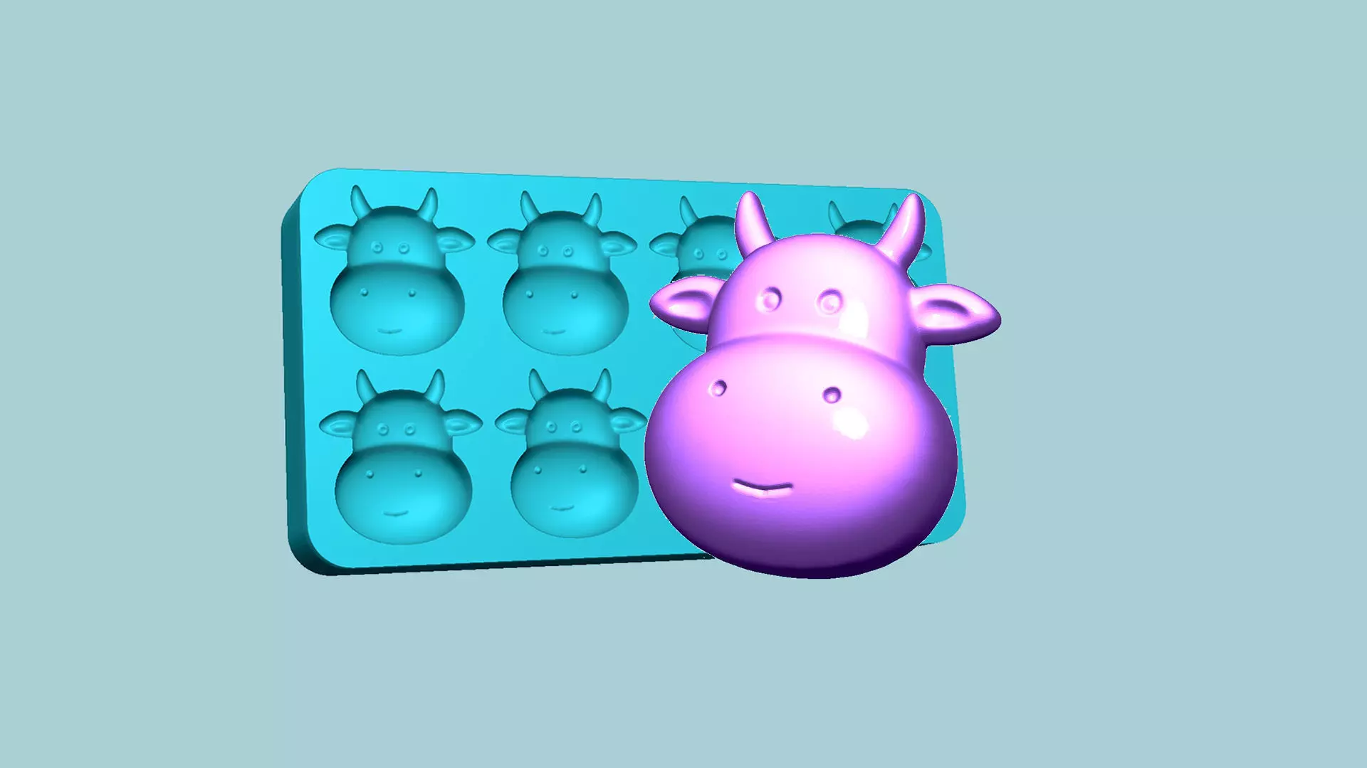 Jelly Candy Molding Cow Face - Gummy Mould 3D print model
