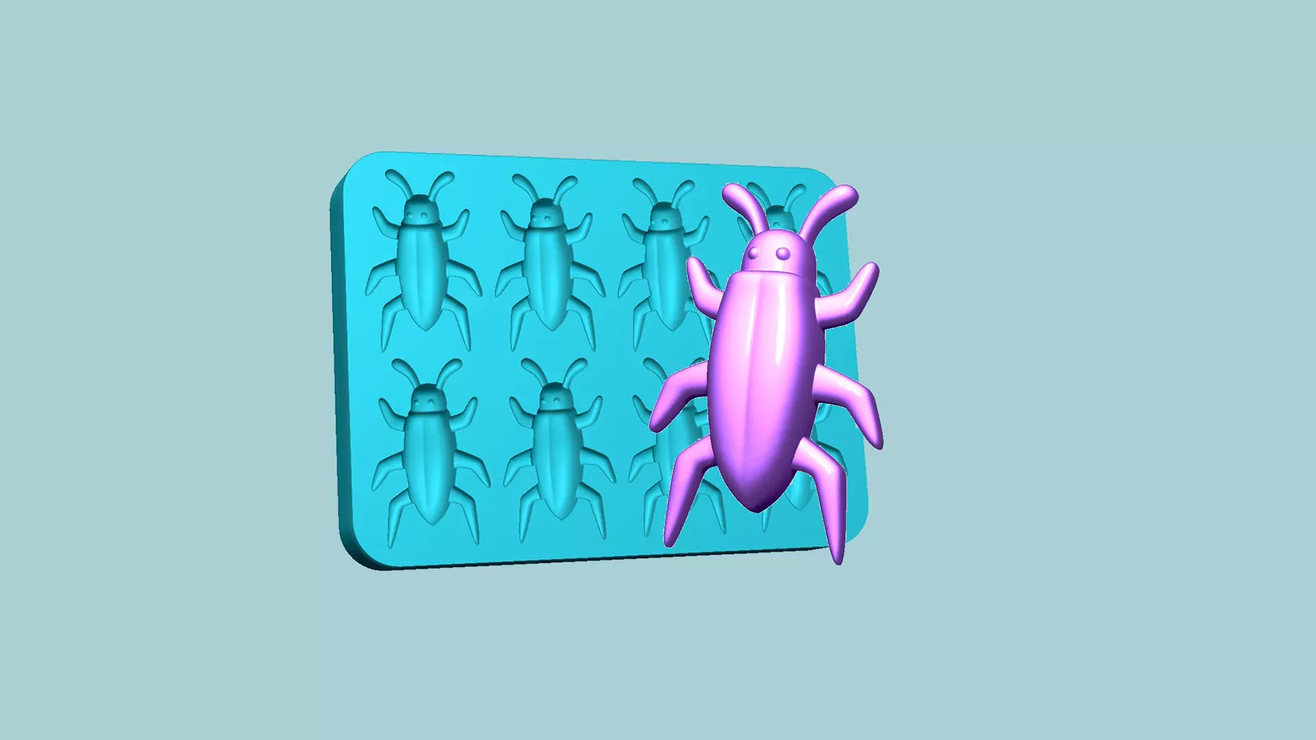 Jelly Candy Molding Cockroach - Gummy Mould 3D print model