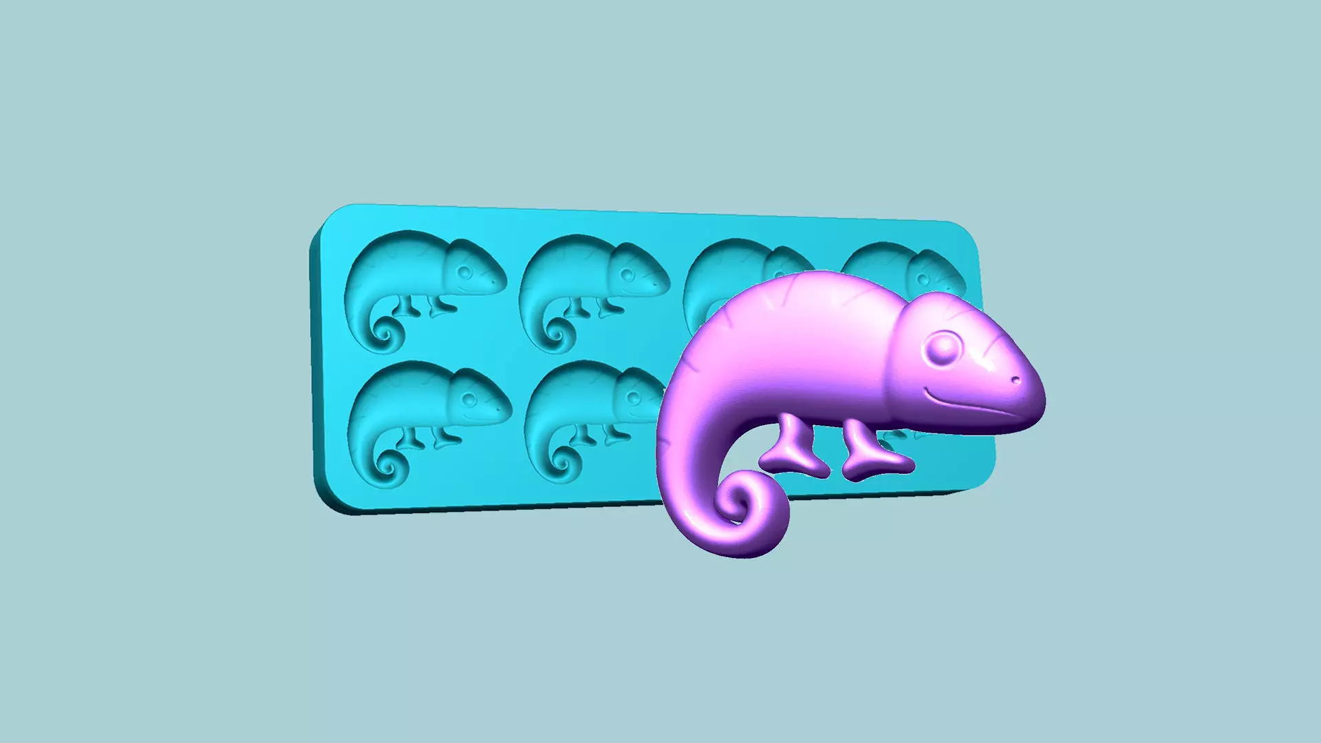 Jelly Candy Molding Chamaleon - Gummy Mould 3D print model