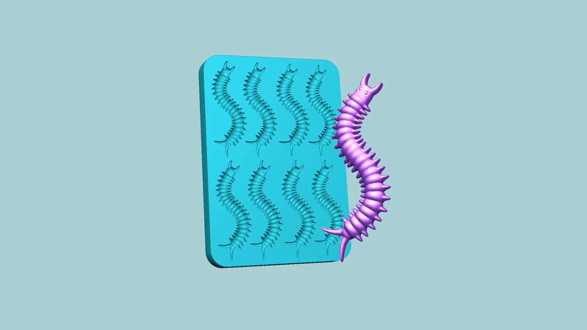 Jelly Candy Molding Centipede - Gummy Mould 3D print model_0