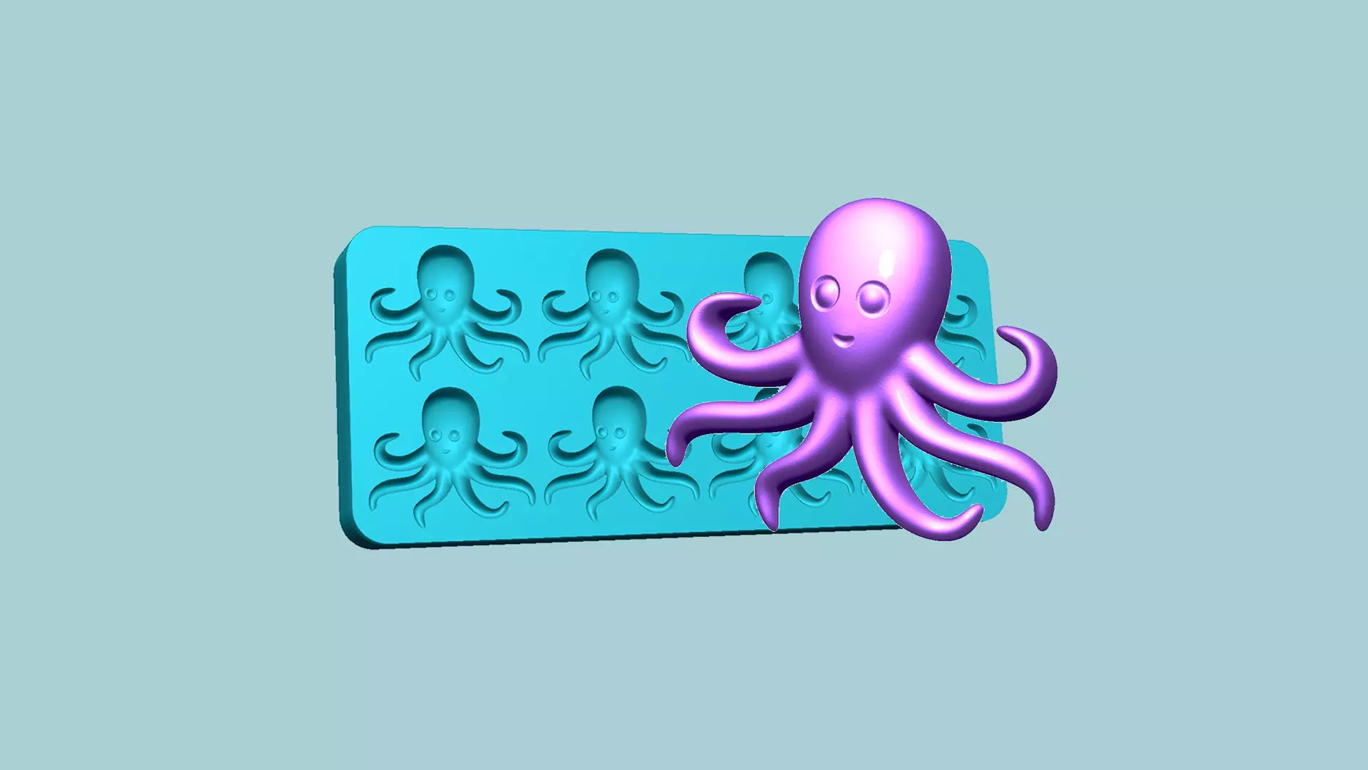 Jelly Candy Molding Octopus - Gummy Mould 3D print model_0