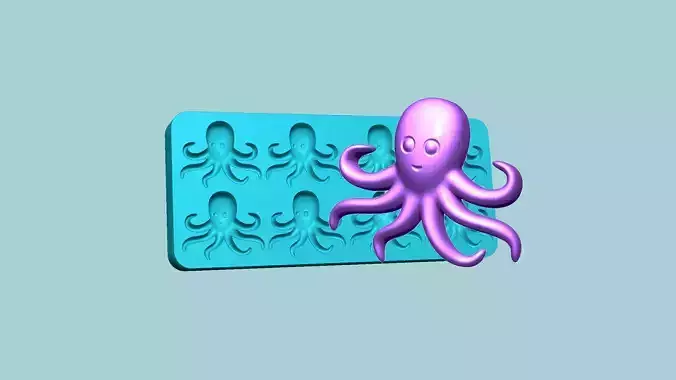Jelly Candy Molding Octopus - Gummy Mould 3D print model Jelly Candy Molding Octopus - Gummy Mould 3D print model
