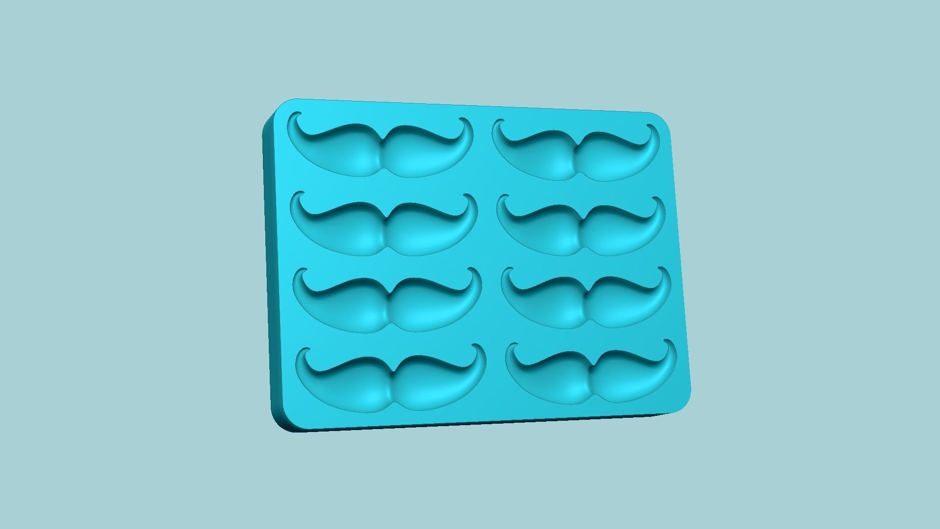 Jelly Candy Molding Mustache - Gummy Mould 3D print model_6