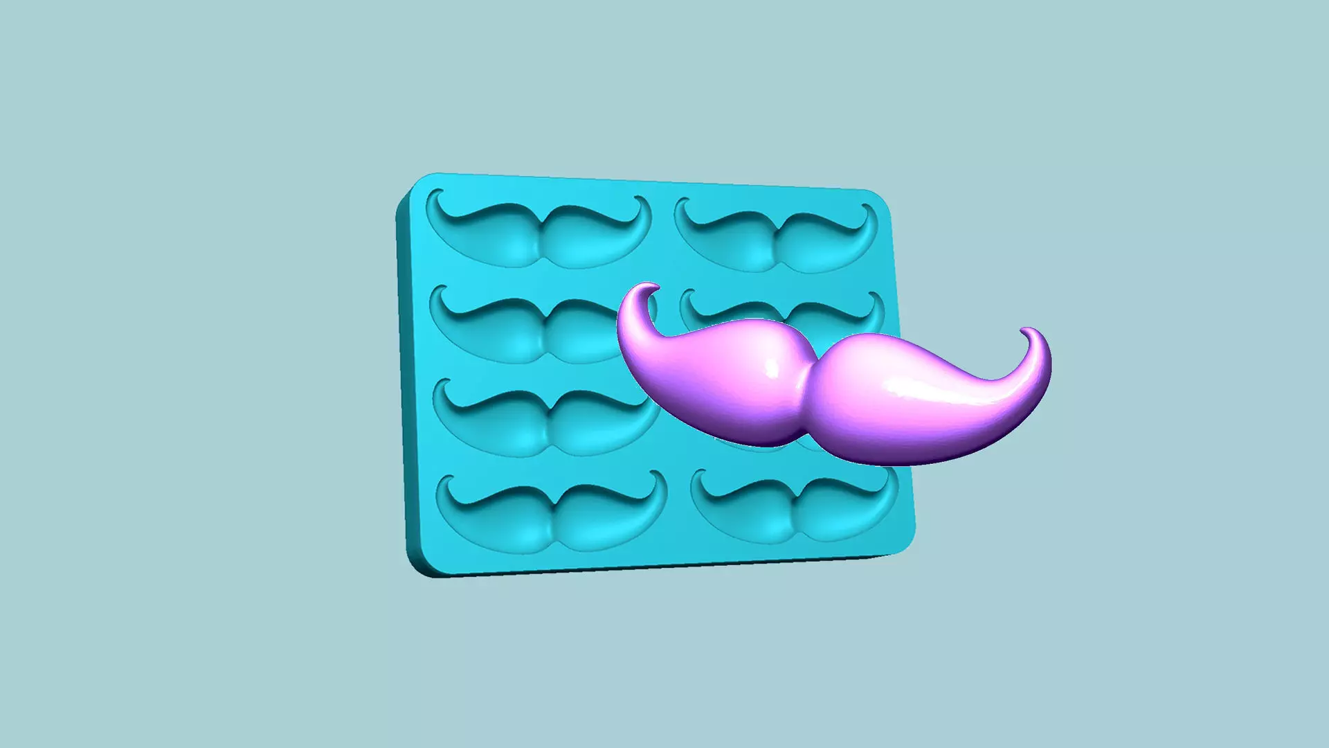 Jelly Candy Molding Mustache - Gummy Mould 3D print model_0