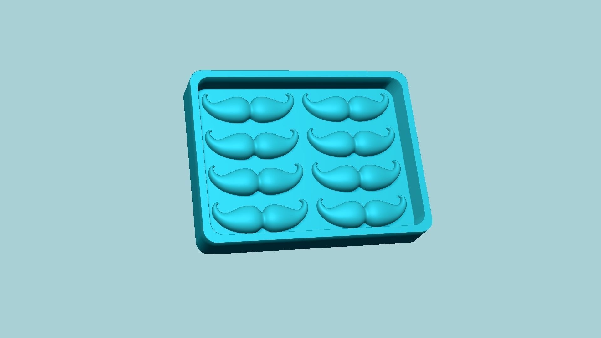 Jelly Candy Molding Mustache - Gummy Mould 3D print model_7