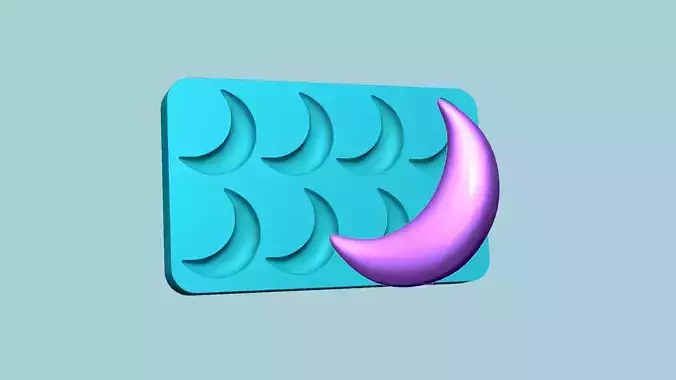 Jelly Candy Molding Moon - Gummy Mould 3D print model
