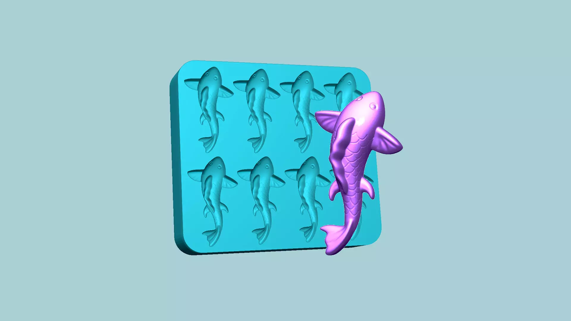 Jelly Candy Molding Koi Fish - Gummy Mould 3D print model