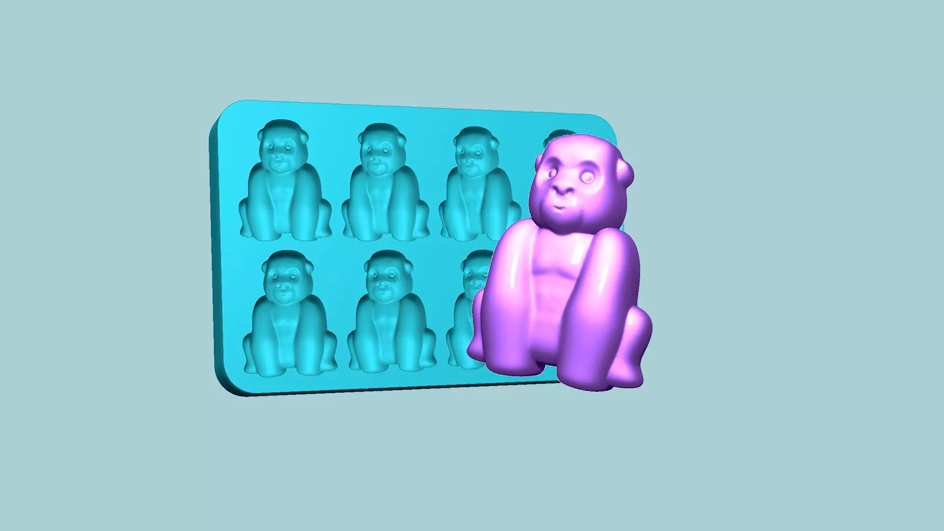 Jelly Candy Molding Gorilla - Gummy Mould 3D print model