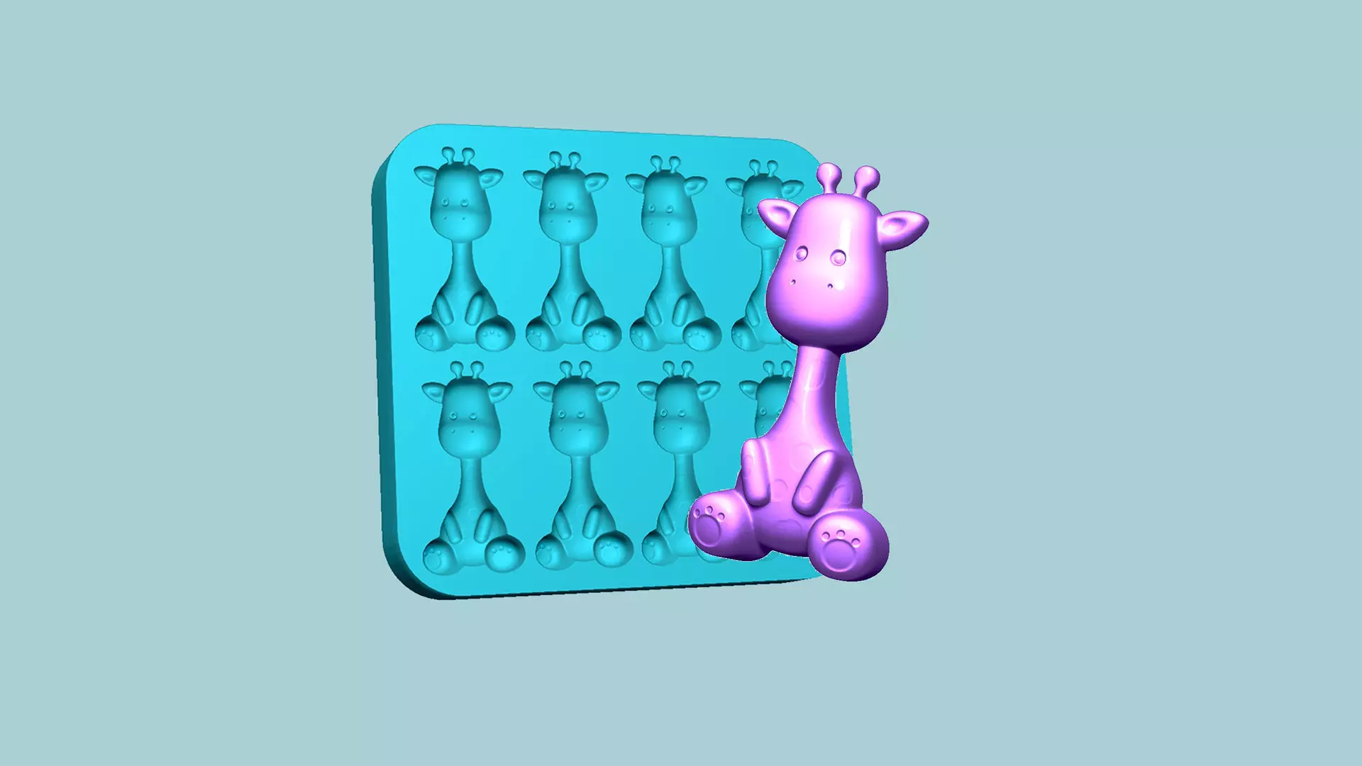 Jelly Candy Molding Giraffe - Gummy Mould 3D print model