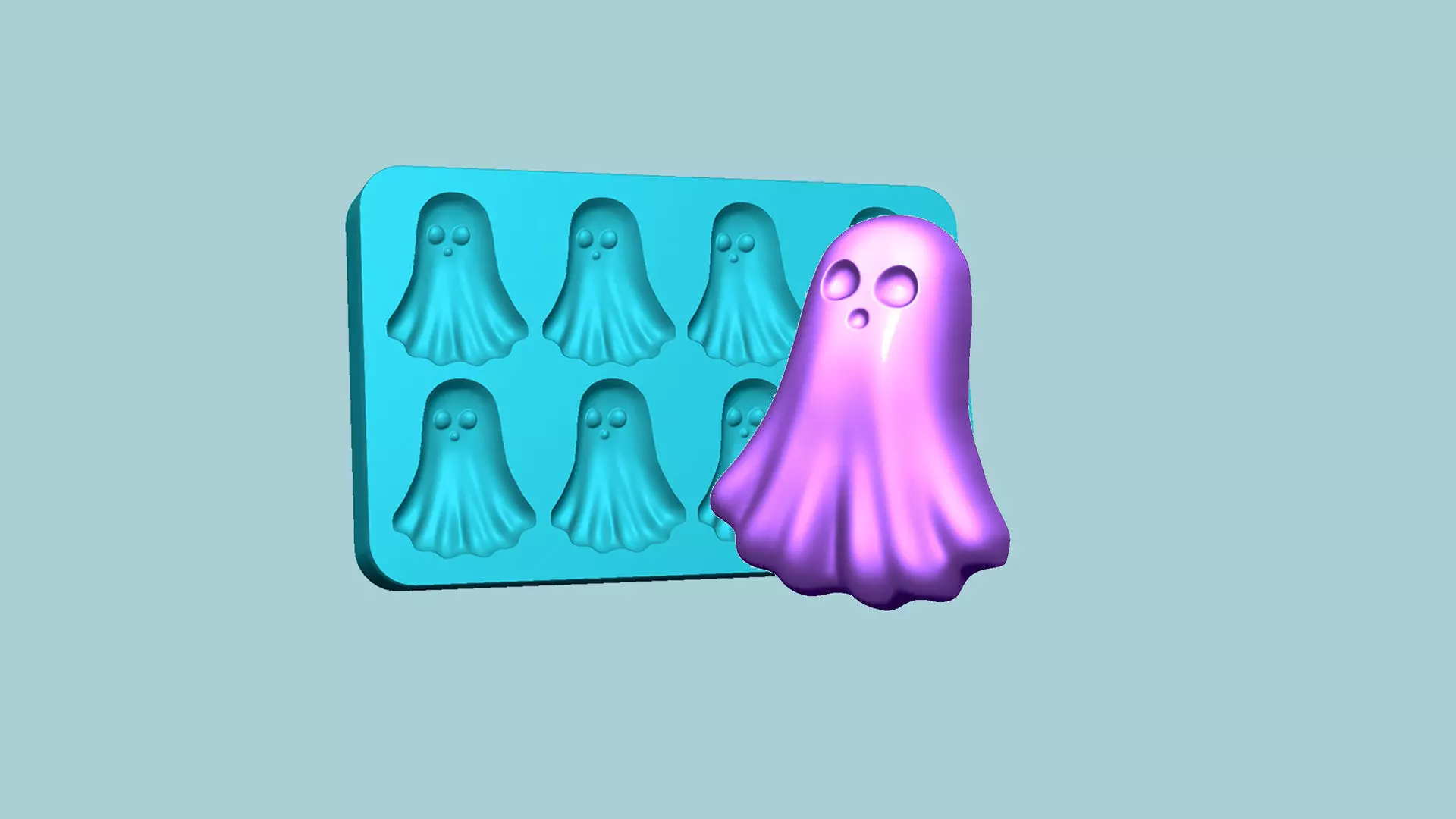 Jelly Candy Molding Ghost - Gummy Mould 3D print model_0
