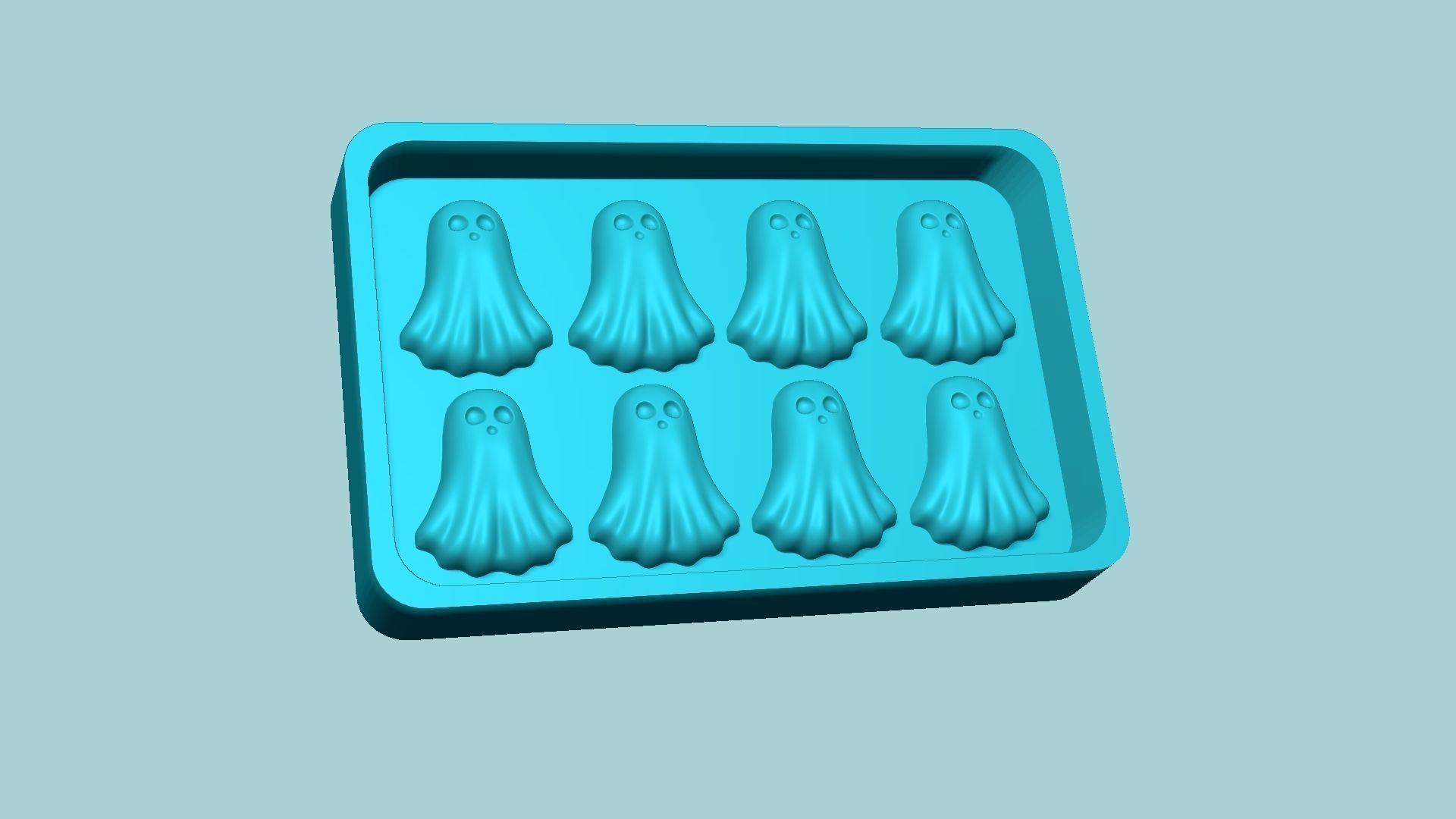 Jelly Candy Molding Ghost - Gummy Mould 3D print model_7