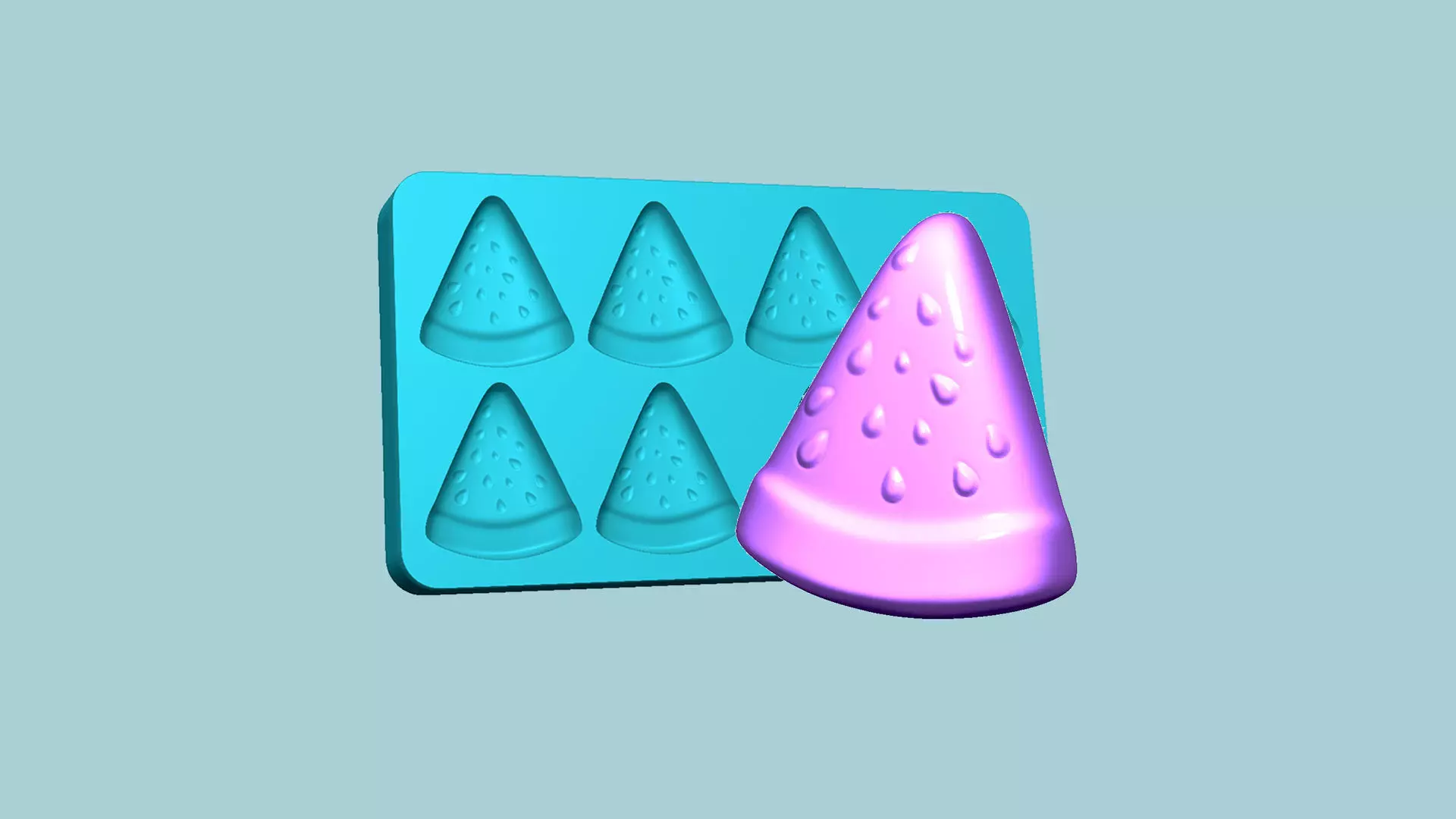 Jelly Candy Molding Watermelon - Gummy Mould 3D print model_0