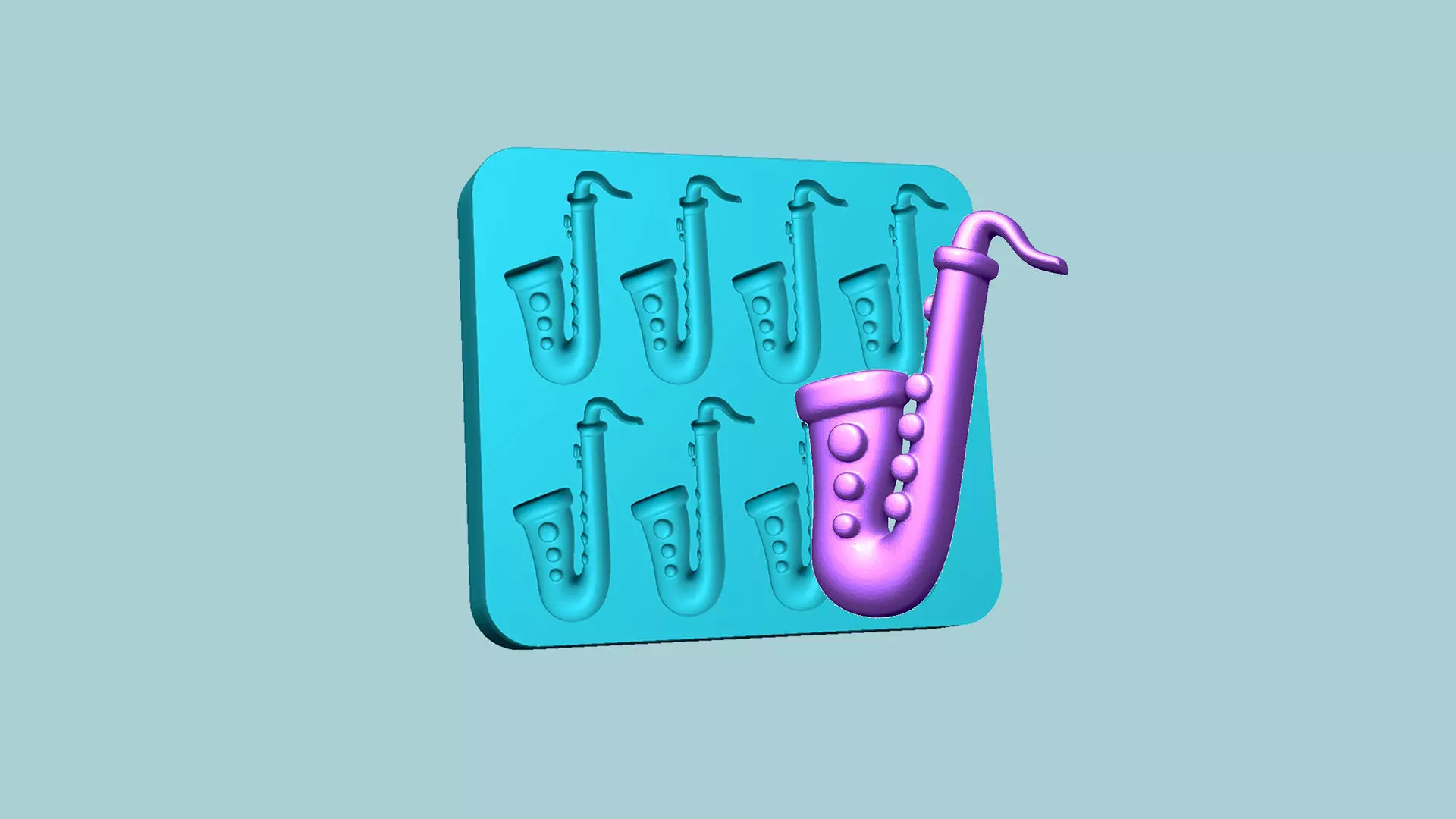 Jelly Candy Molding Saxophone - Gummy Mould 3D print model_0