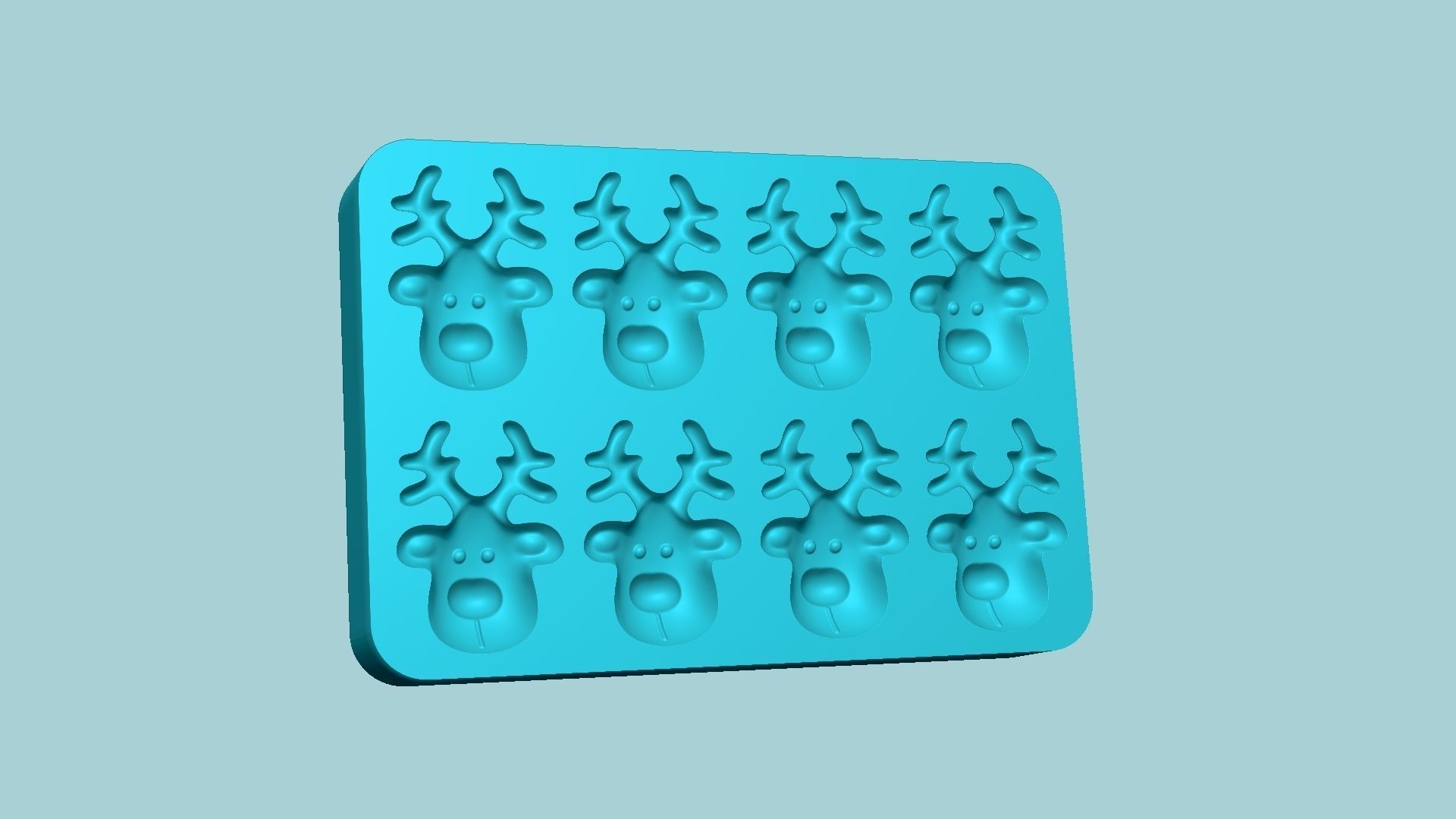 Jelly Candy Molding Reindeer Face - Gummy Mould 3D print model_6