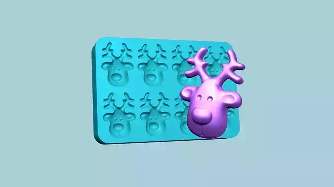 Jelly Candy Molding Reindeer Face - Gummy Mould 3D print model