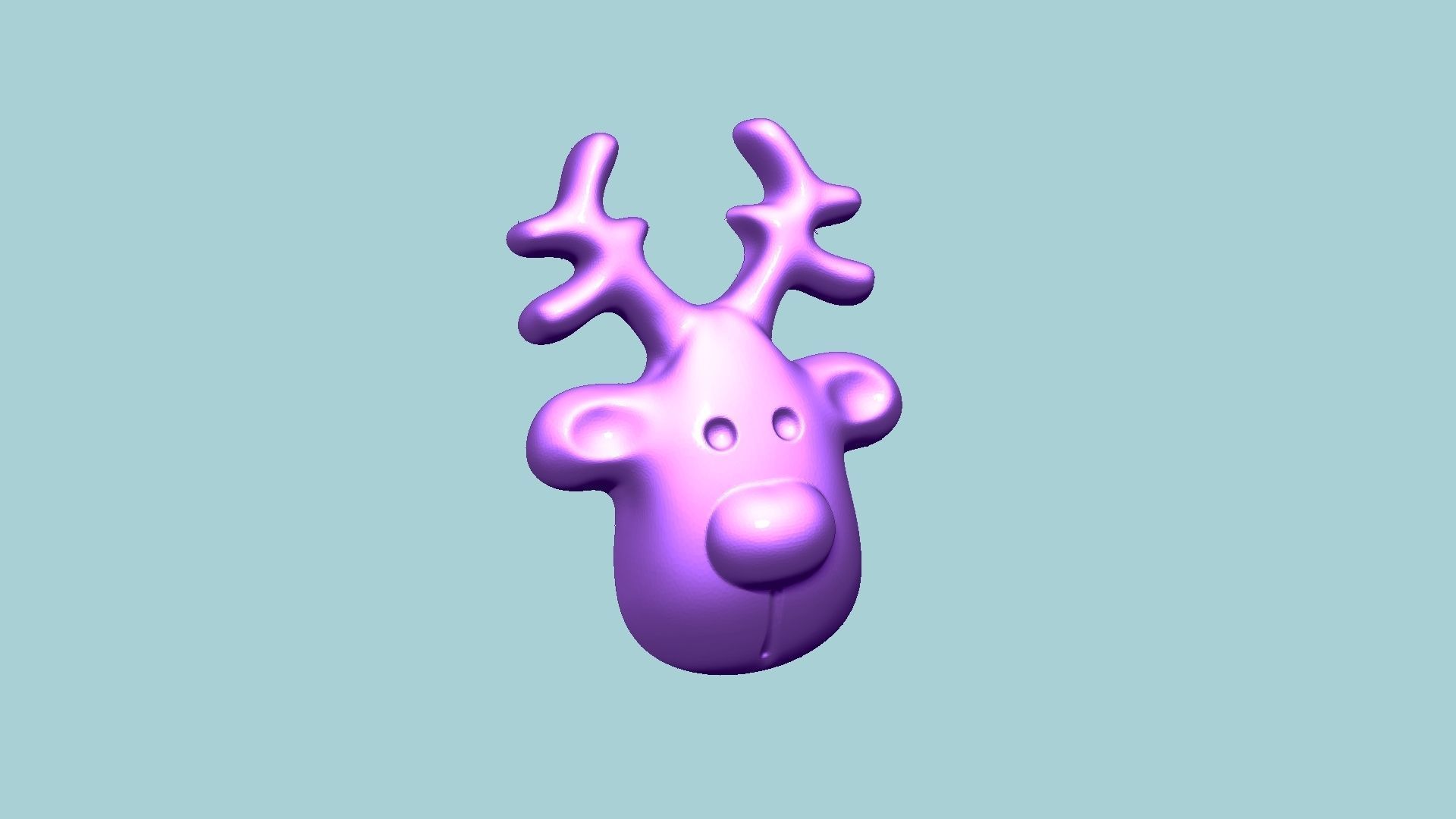 Jelly Candy Molding Reindeer Face - Gummy Mould 3D print model_8
