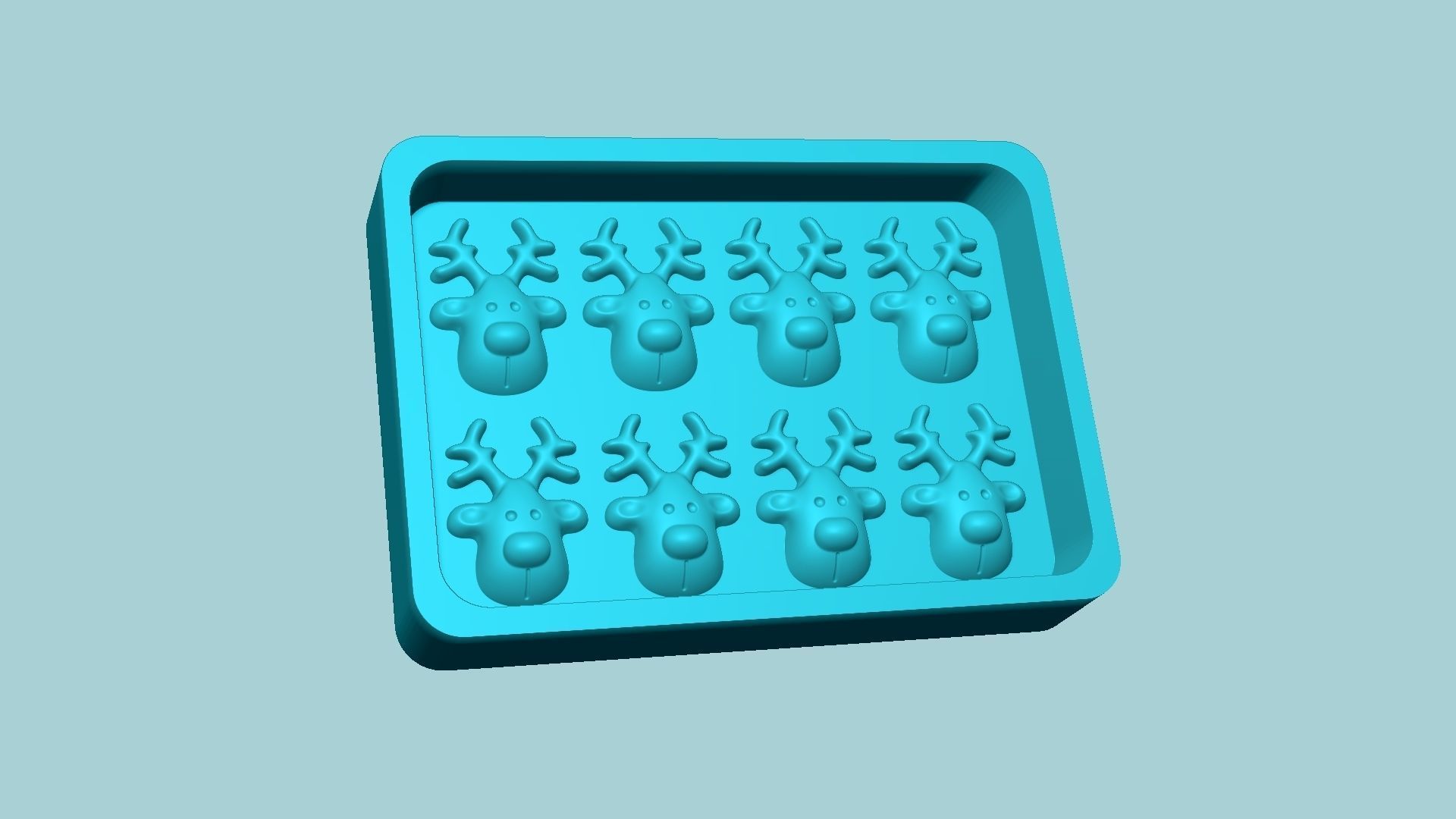 Jelly Candy Molding Reindeer Face - Gummy Mould 3D print model_7