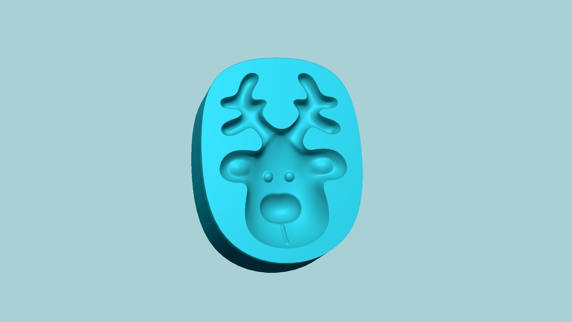 Jelly Candy Molding Reindeer Face - Gummy Mould 3D print model_4