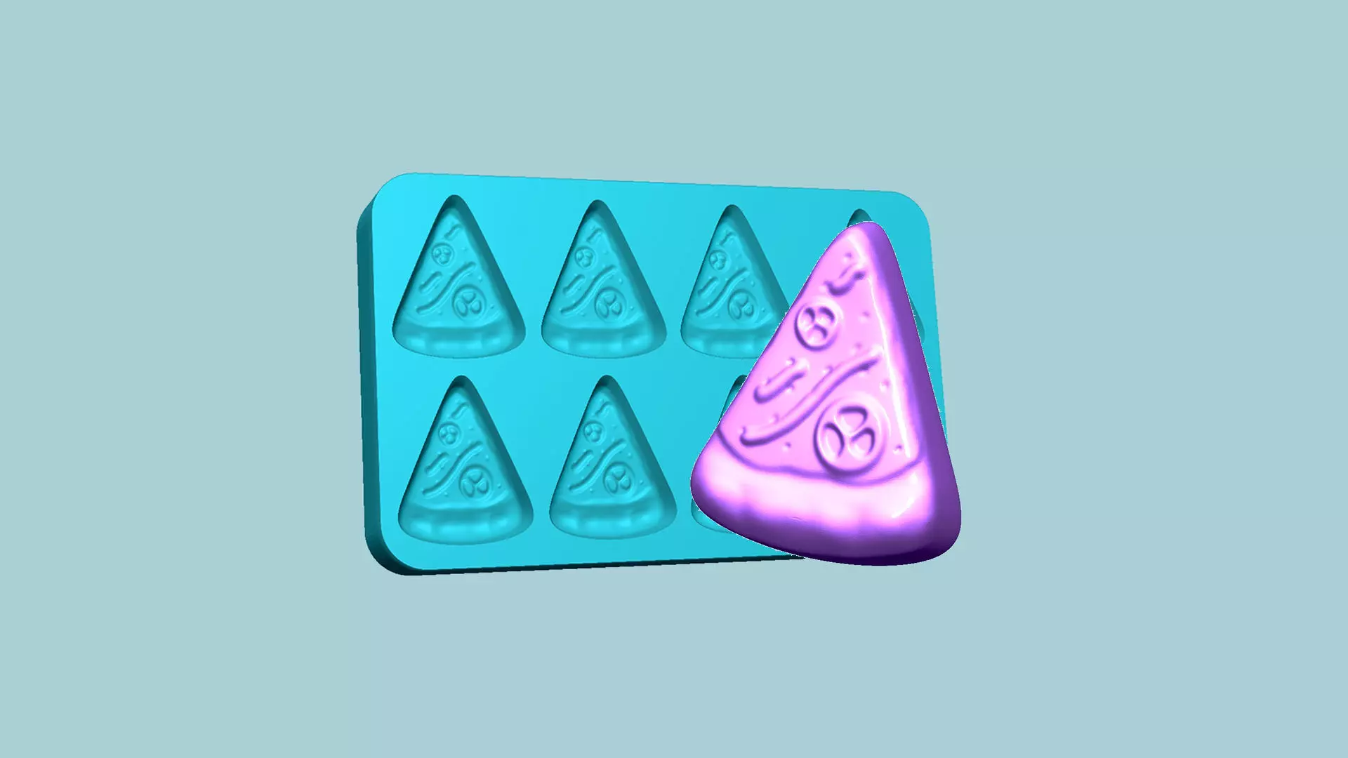 Jelly Candy Molding Pizza - Gummy Mould 3D print model_0