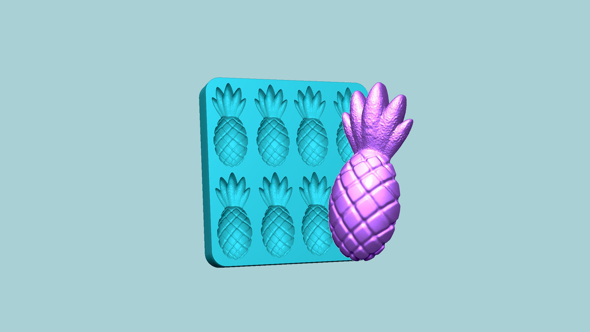 Jelly Candy Molding Pineapple - Gummy Mould 3D print model_0