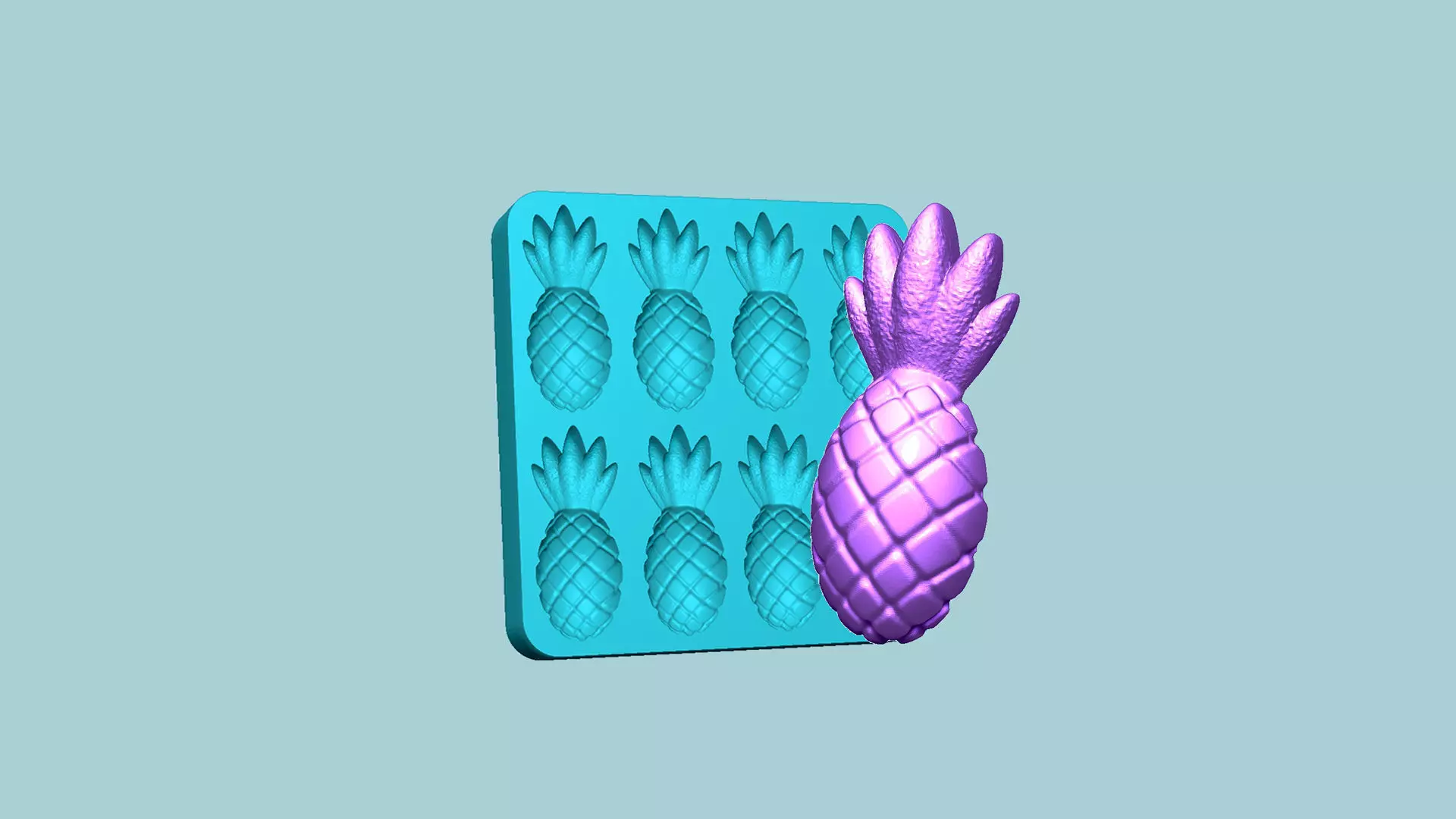 Jelly Candy Molding Pineapple - Gummy Mould 3D print model_0