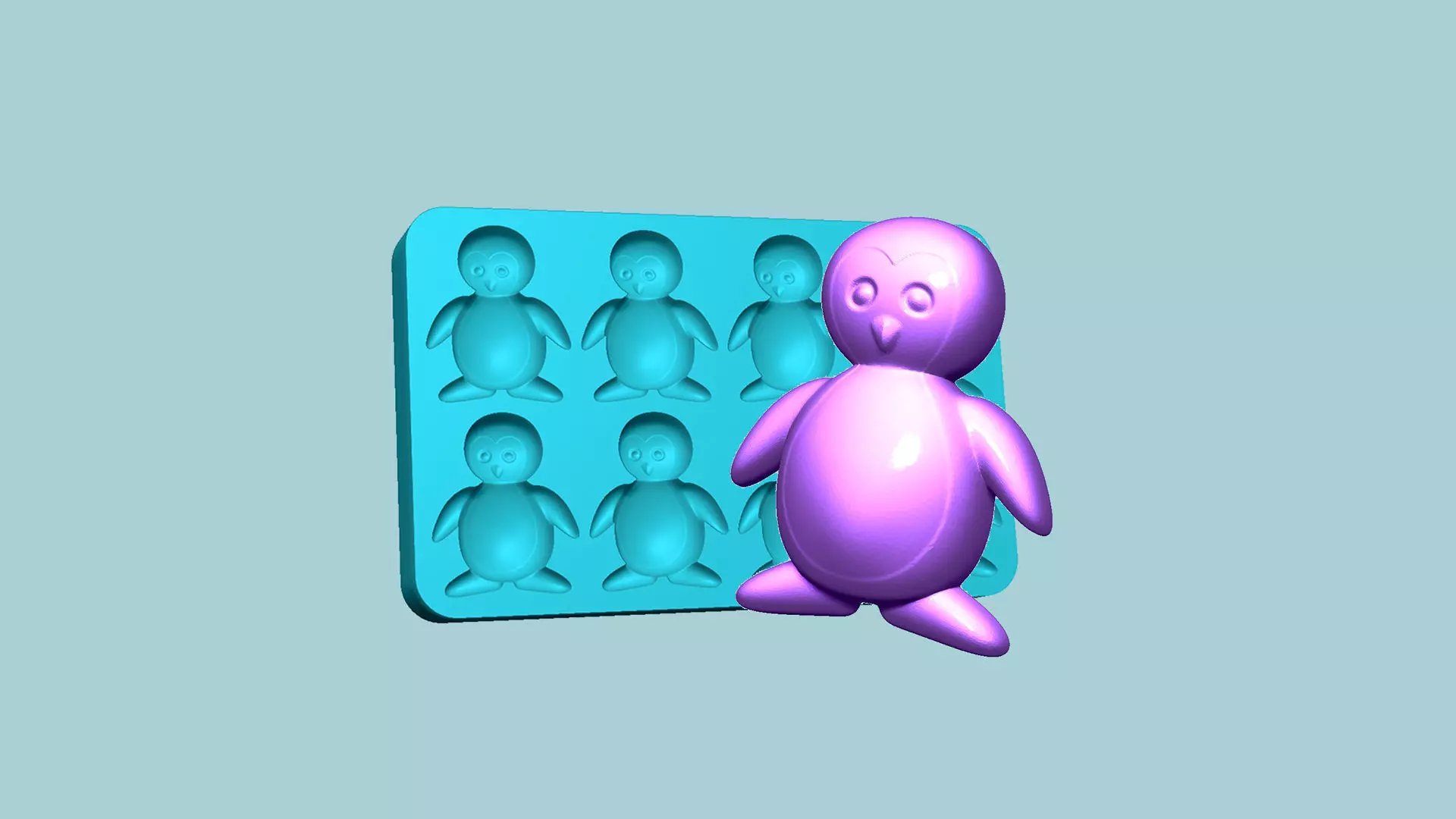 Jelly Candy Molding Penguim - Gummy Mould 3D print model