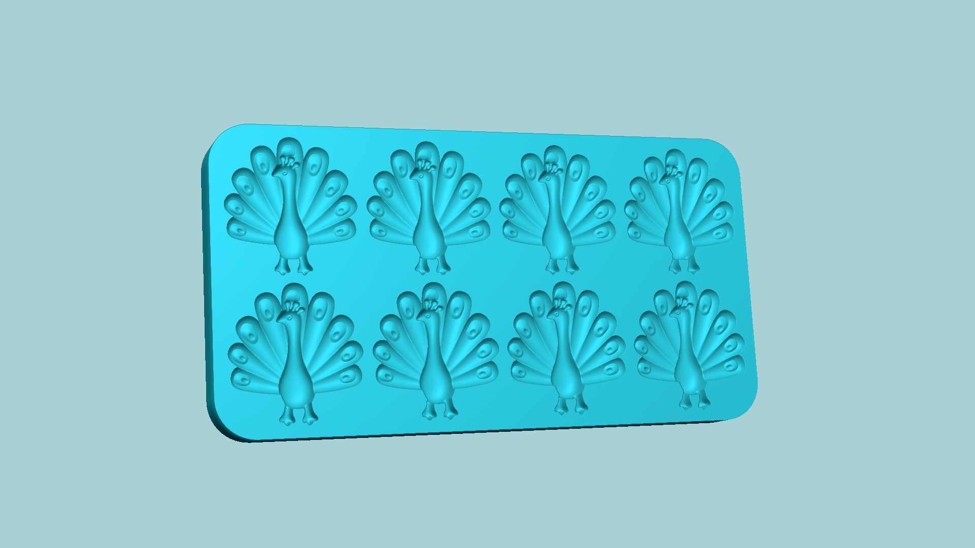 Jelly Candy Molding Peacock - Gummy Mould 3D print model_6
