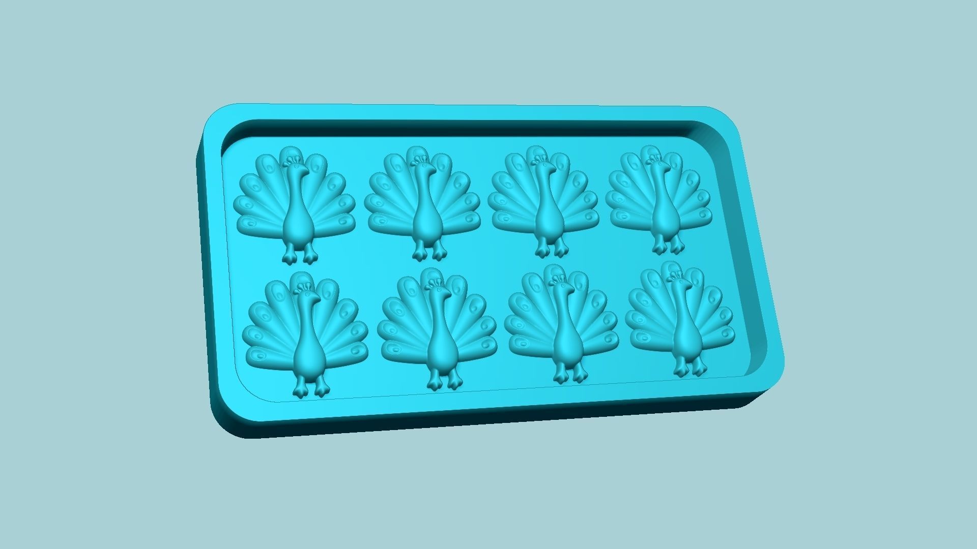 Jelly Candy Molding Peacock - Gummy Mould 3D print model_7