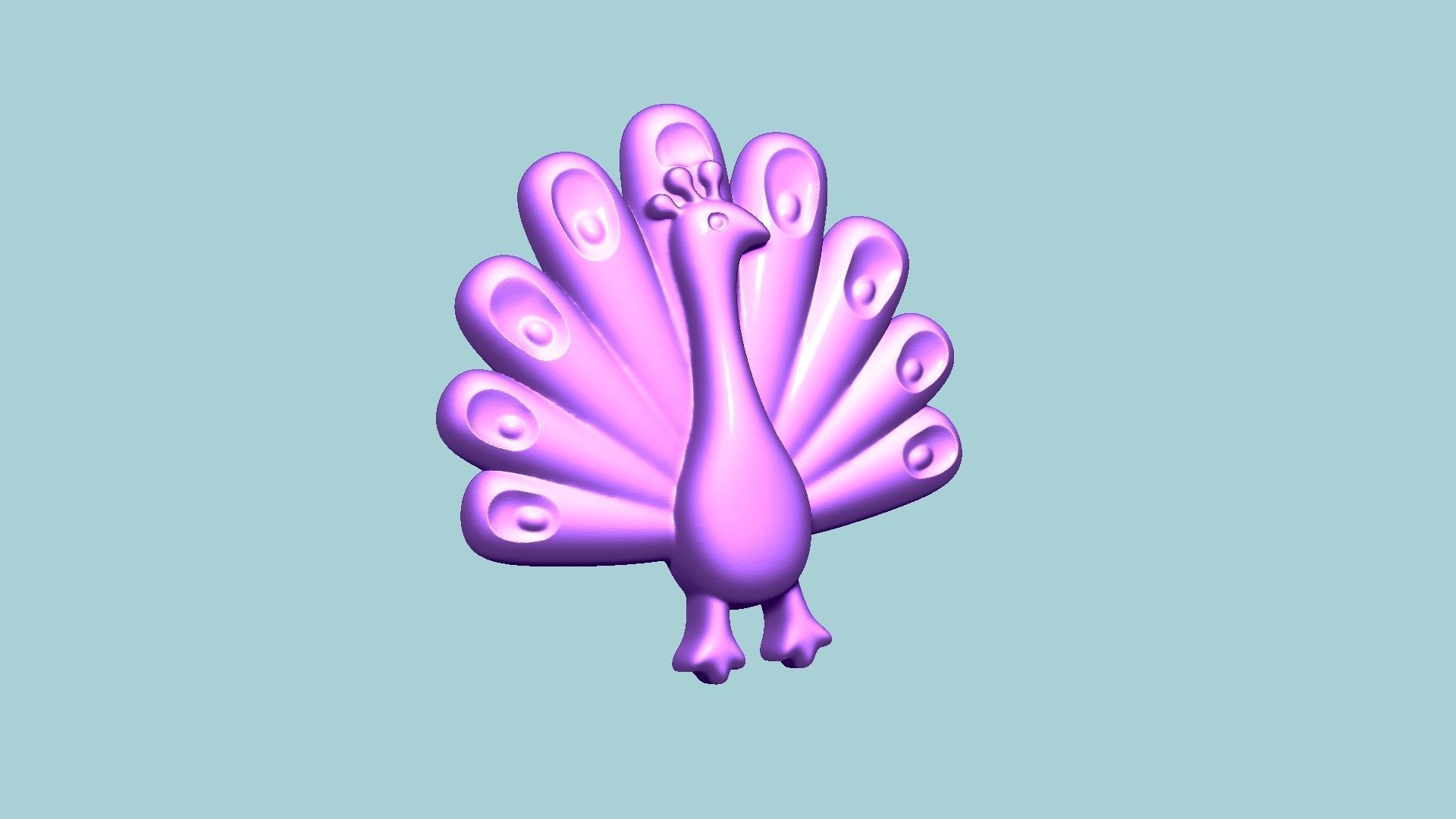 Jelly Candy Molding Peacock - Gummy Mould 3D print model_8