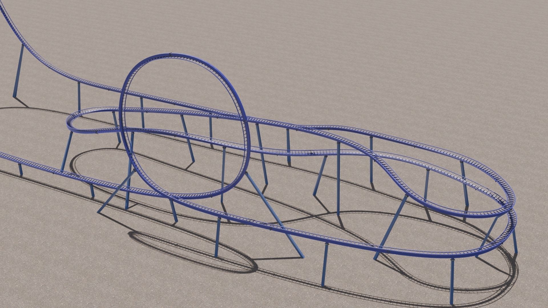 Rollercoaster roller coaster at amusement park  Low-poly 3D model_28