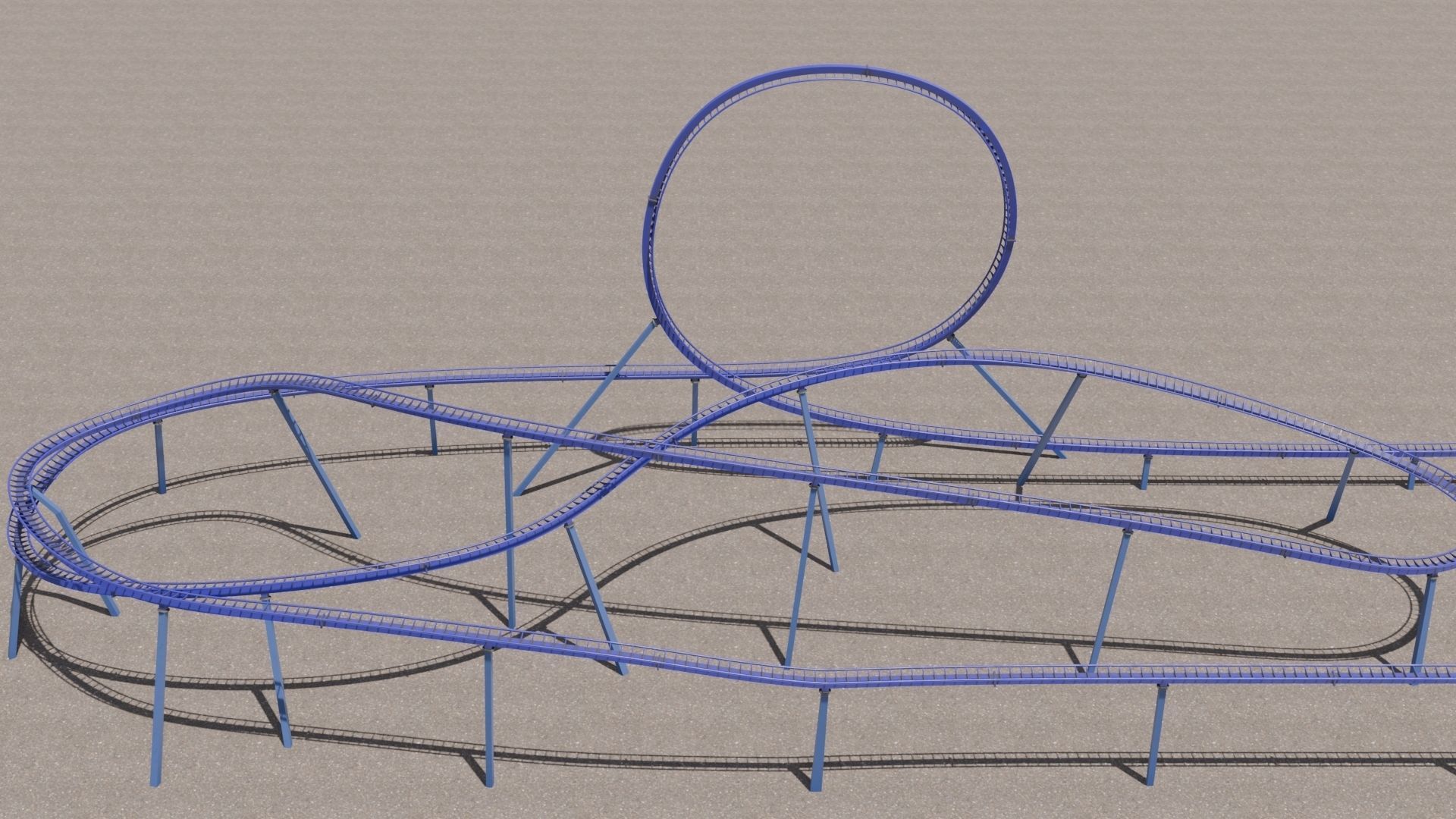 Rollercoaster roller coaster at amusement park  Low-poly 3D model_27