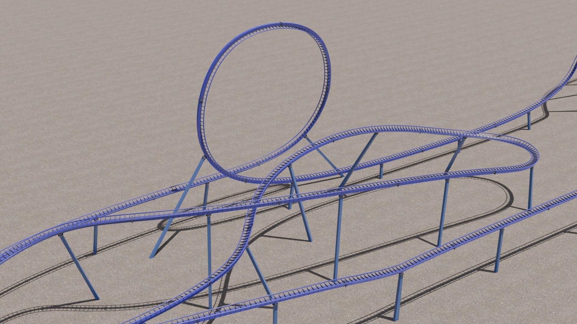 Rollercoaster roller coaster at amusement park  Low-poly 3D model_26